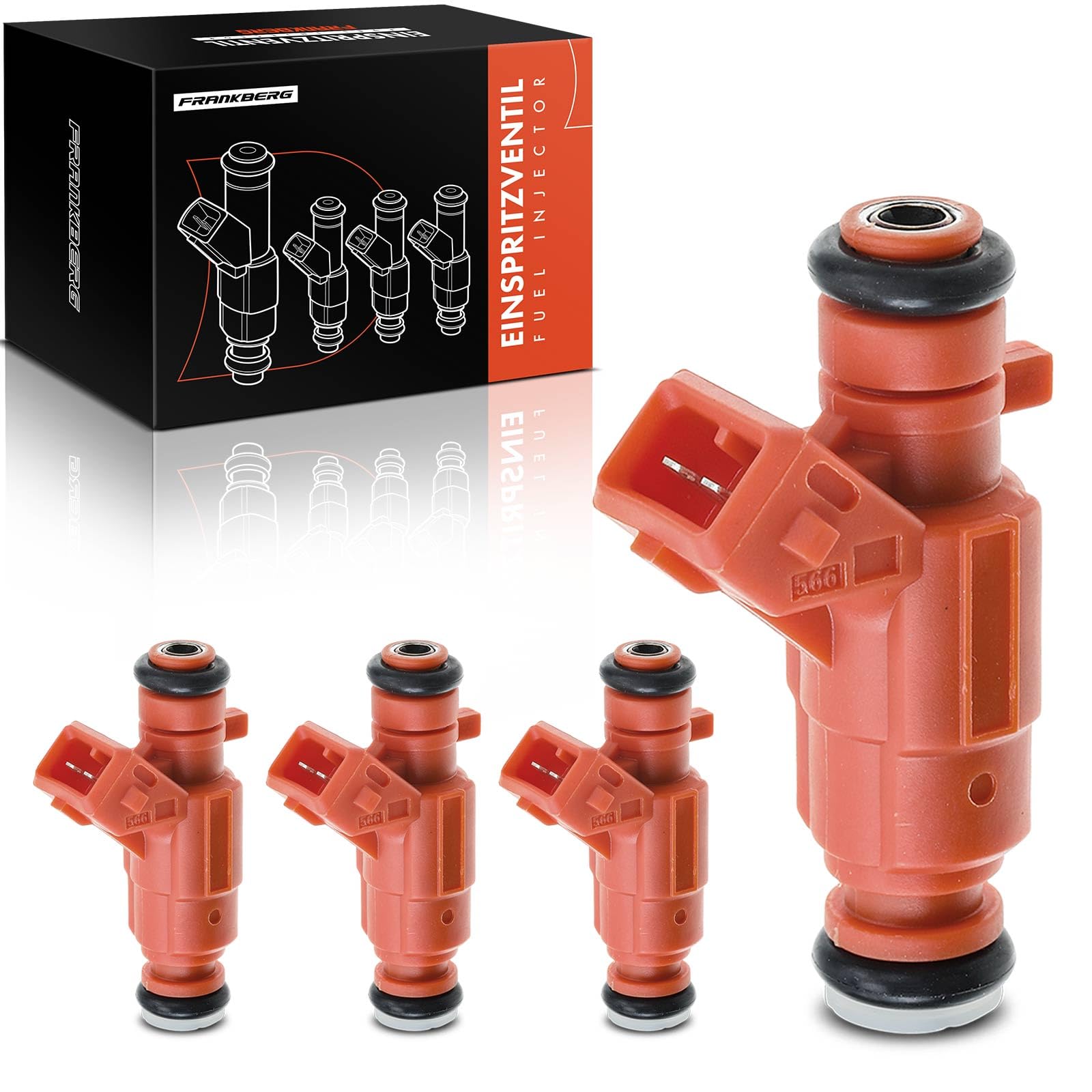 Frankberg 4 válvulas de inyector compatibles con C2 2003-2009 C3 2003-2012 C4 2004-2011 206 2005-2010, repuesto de gasolina # 0280156034