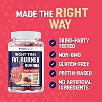 Vista 8 de Gomitas quemadoras de grasa nocturnas con melatonina para apoyar el sueño y la pérdida de peso Supresor del hambre y refuerzo del metabolismo