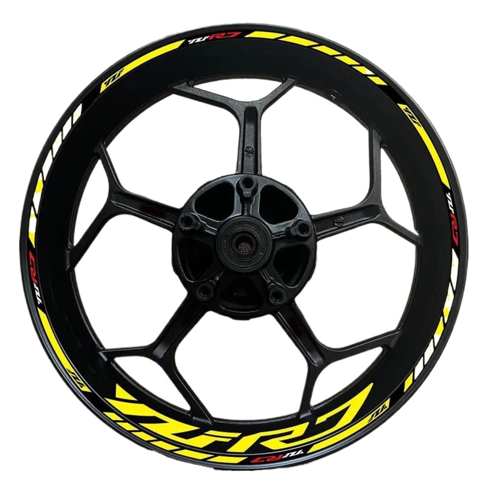 Ntpjk Yellow Sticker Part Motocycle Wheel Stickers Set For Y-Amaha Yzf R7 Yzfr7 Motorcycle Hub Decals Rim Decorative Reflective(Yellow)