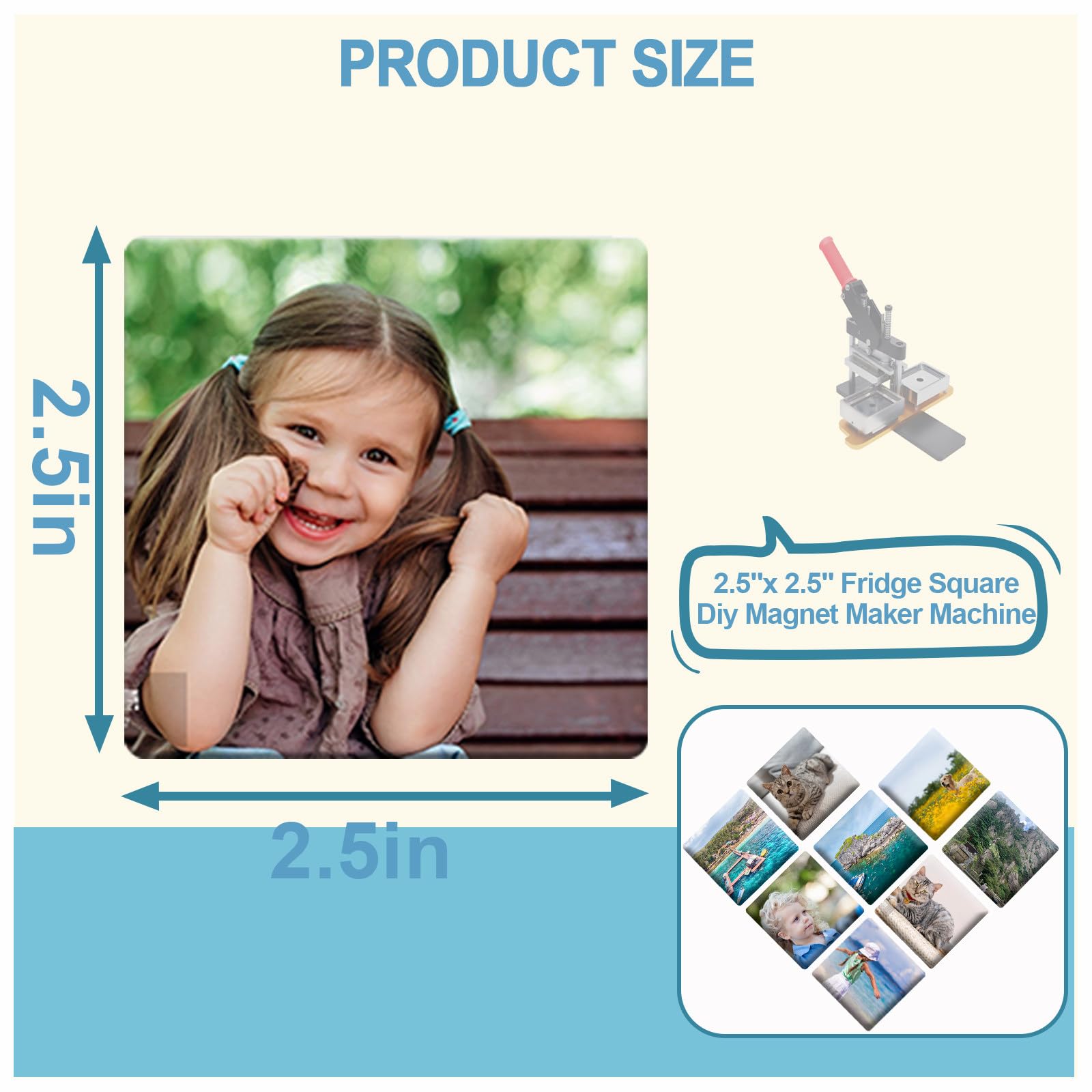 500/1000 zestawów tekturowych materiałów magnetycznych odpowiednich do magnesów na lodówkę DIY o wymiarach 2,5 x 2,5 cala materiały eksploatacyjne do produkcji kwadratowych 500Sets-Acrylic