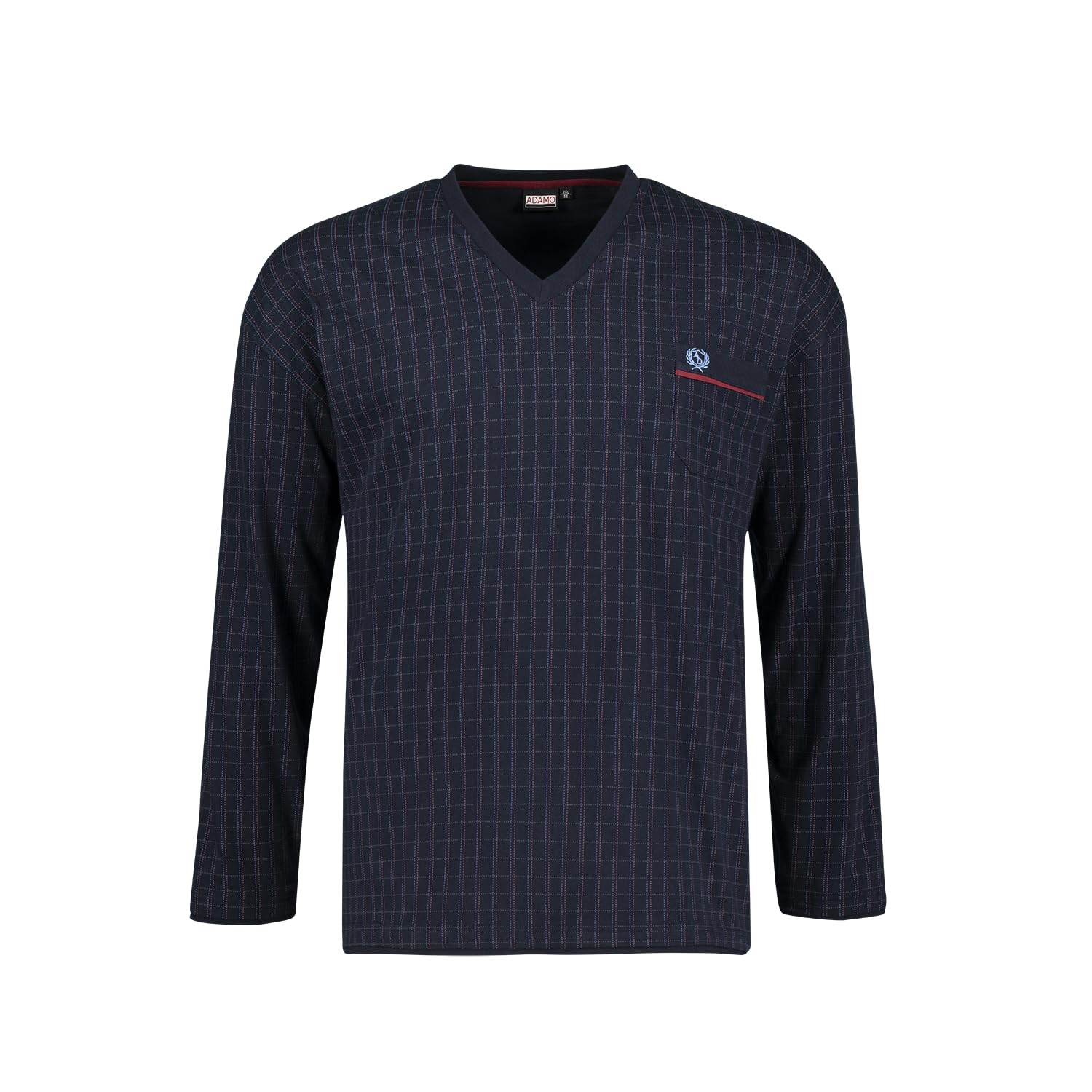 ADAMO VS- Pyjama für Herren lang Navy kariert Übergröße 10XL