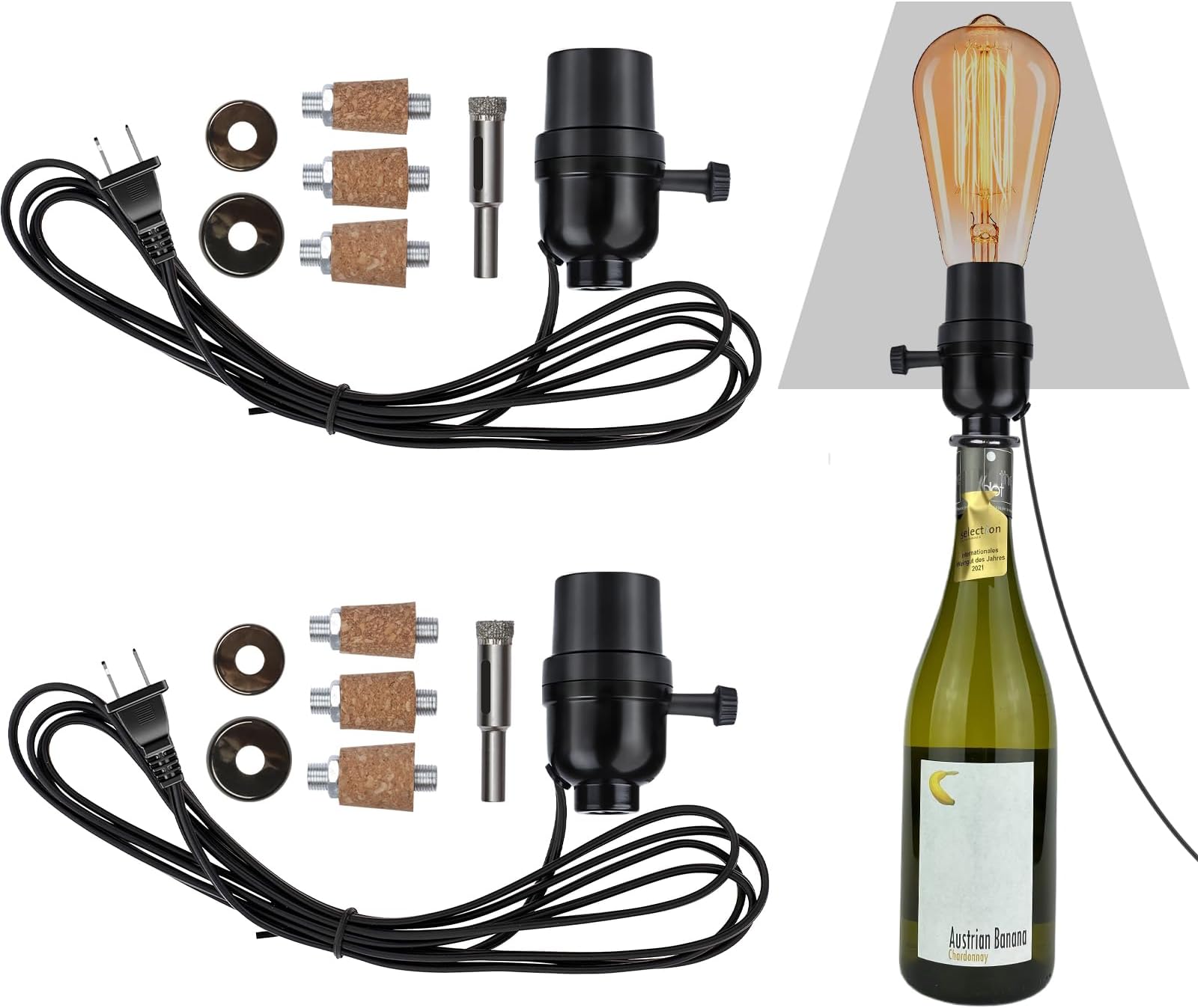 Creative Hobbies Pre-Wired Bottle Lamp Kit, Easily Convert Any Bottle ...