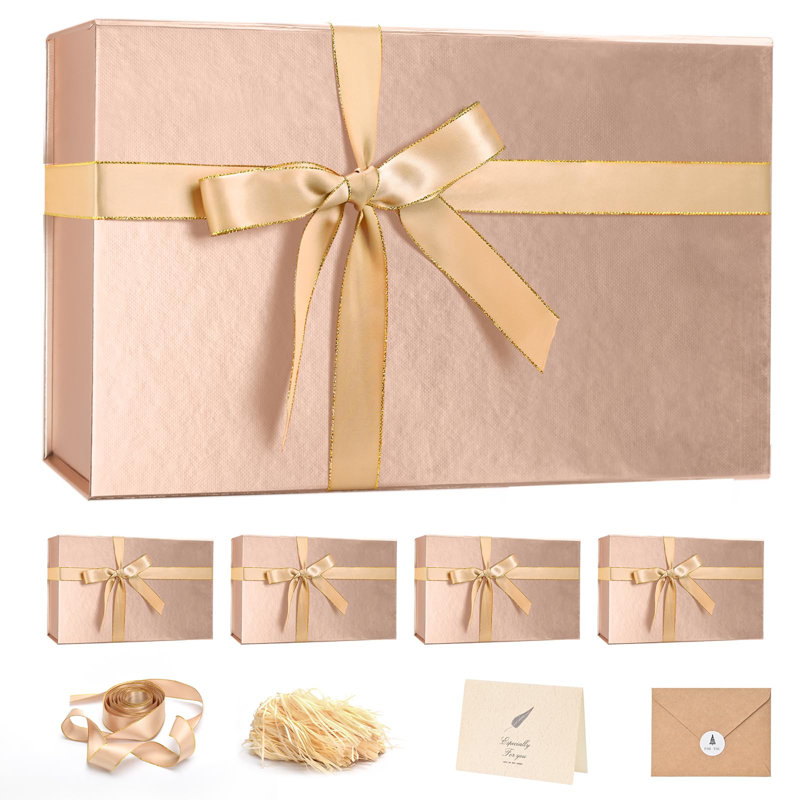 LIFELUM Large Gift Box 14"x8.5"x4.5" Christmas Gift Boxes with Lids for Presents for Anniversary Wedding Proposal Birthday Gift boxes with Shredded