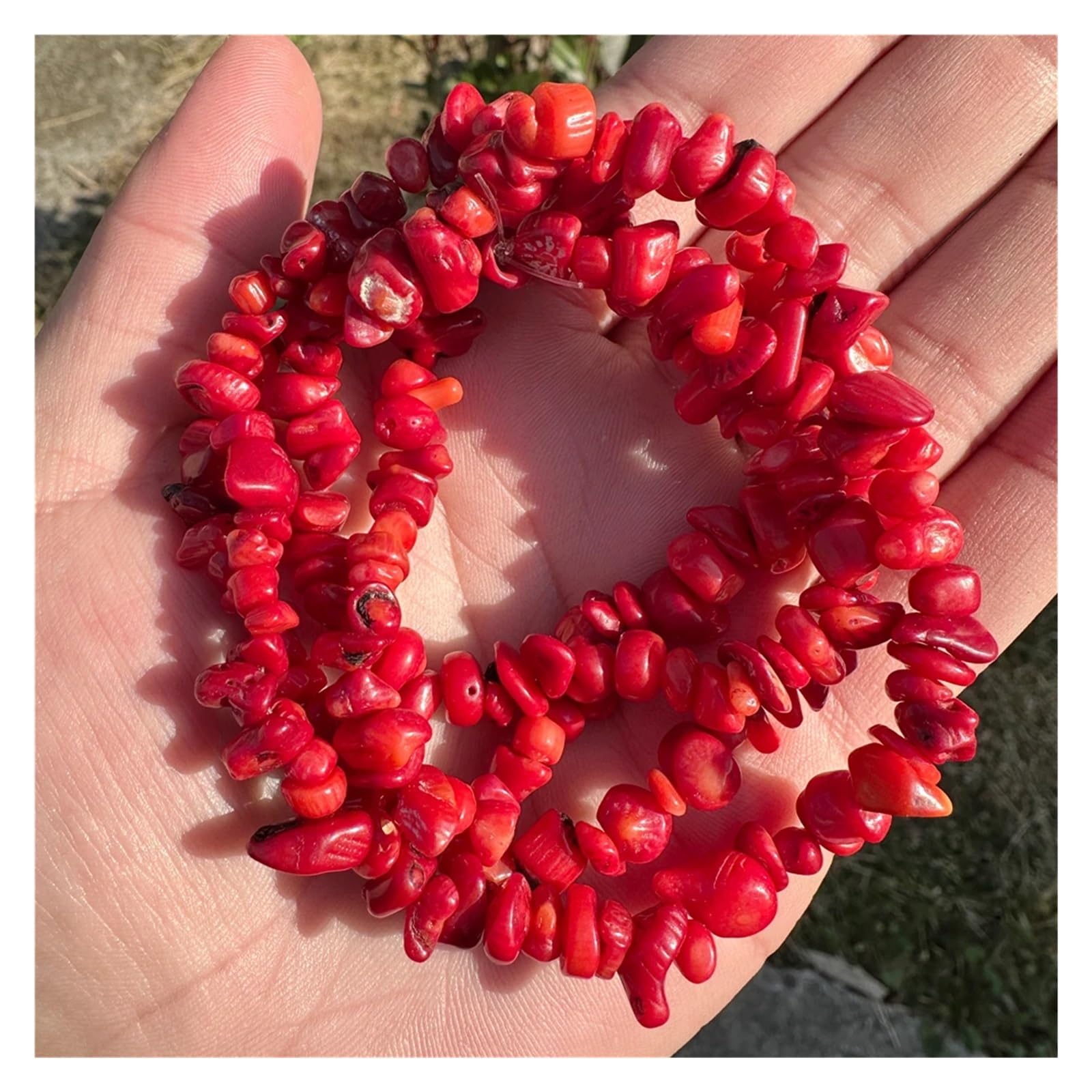 Perles de corail rouge irrégulières pour bijoux DIY de 76 cm