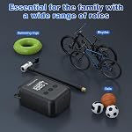 130PSI Mini Electric Bike Pump, Portable Tire Pump with Pressure Gauge, Auto Shut-off, Rechargeable Battery, for MTB/Road/City Bike, Presta and Schrader Valve, Black