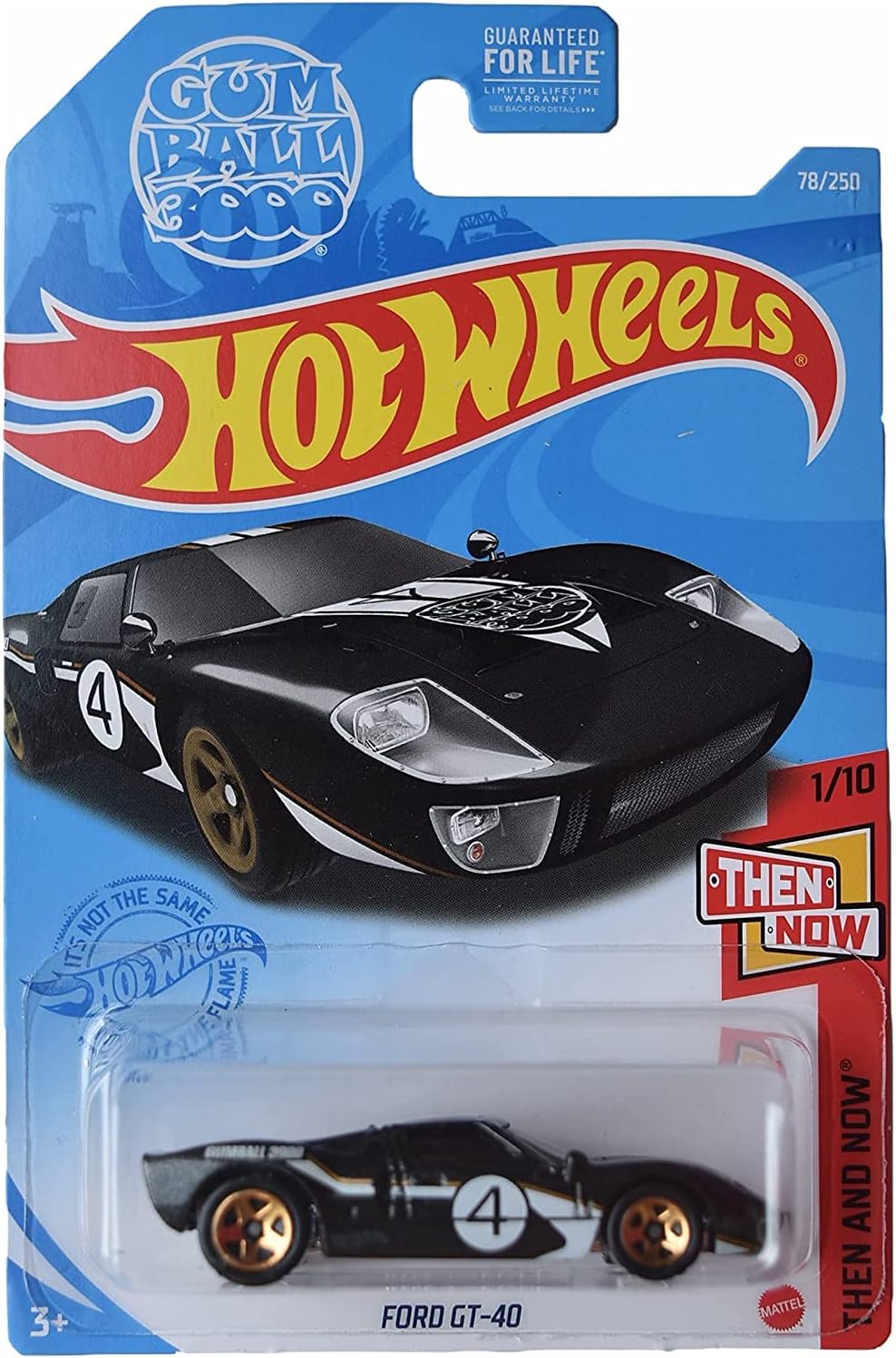 Hot Wheels Ford GT-40, [Black] 78/250 Then and Now 1/10