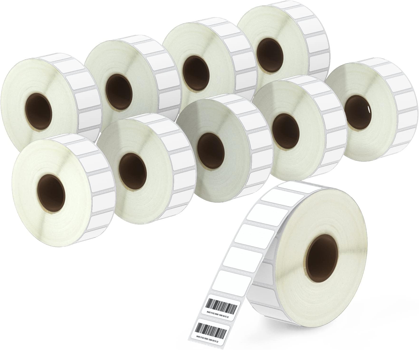 1" x 0.5" (25 mm x 13 mm) Small Labels Compatible with Zebra & More Label Printer,Premium Adhesive & Perforated [10 Rolls, 24300 Labels]