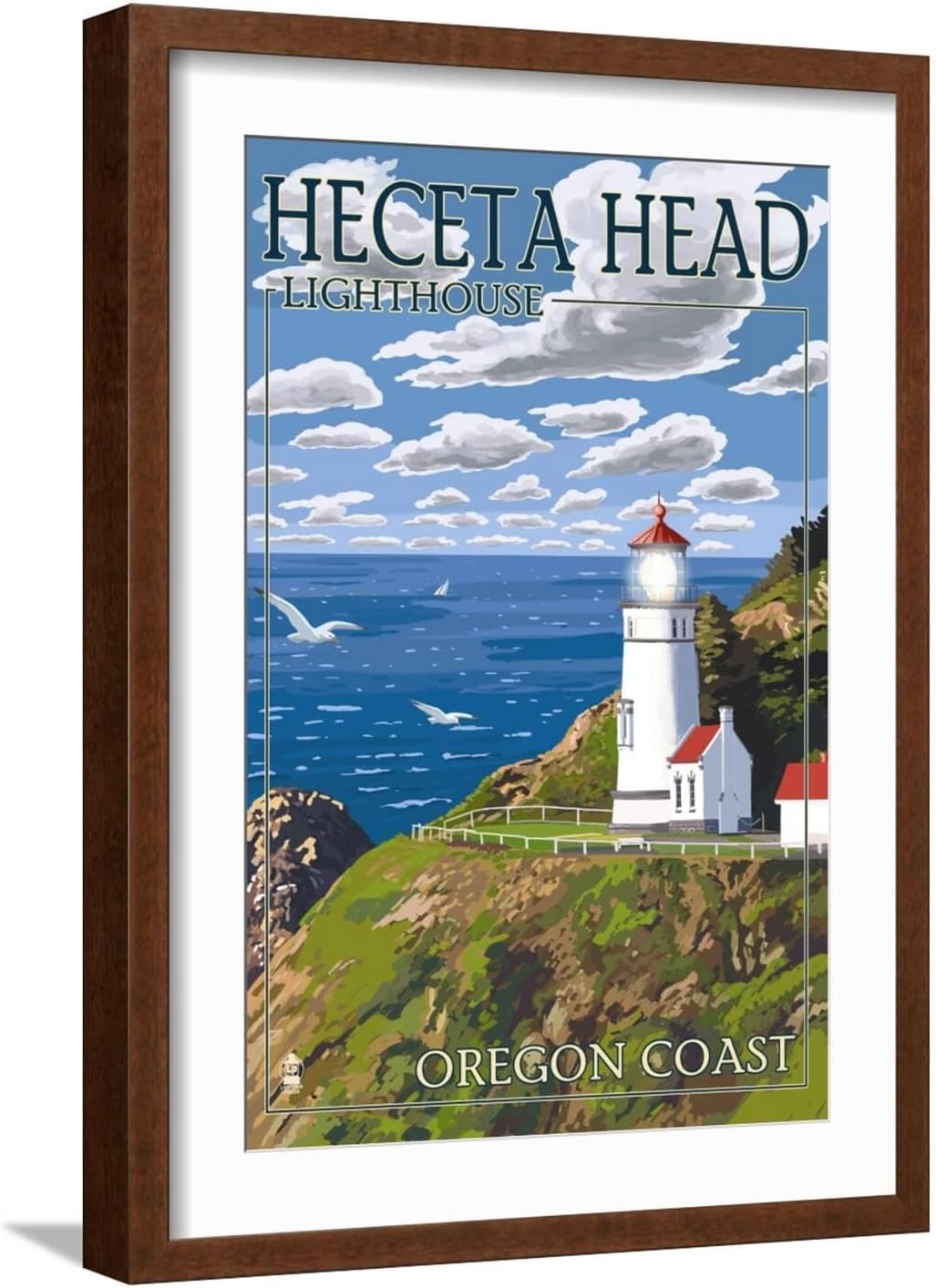ART.COM Wall Art Print Heceta Head Lighthouse - Oregon Coast by Lantern Press, 16" x 24"