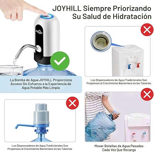 Miniatura 6 de Bomba de jarra de agua, bomba eléctrica para botella de agua, bomba de agua potable automática de carga USB para botella universal de 3 a 5 galones,