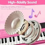 Cadeaux pour 1 Les filles de l'année, Jouets de piano rose bébé pour 1-3 ans, 37 Clés Musical Piano Clavier avec Microphone, Premier anniversaire des jeunes enfants de 12 à 18 ans