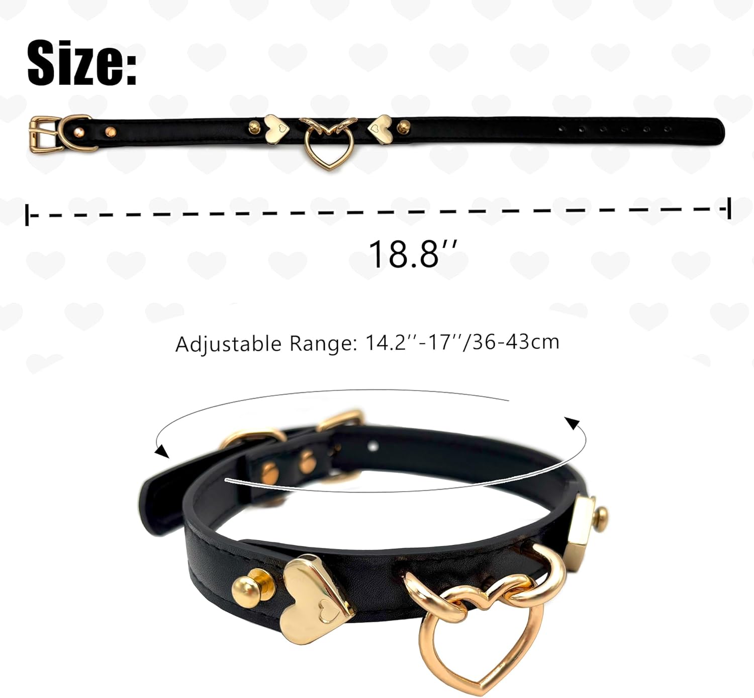 Handmade Leather O-Ring Choker Necklace for Women - Adjustable Punk Gothic Collar with Gold-Tone Accents - Image 5