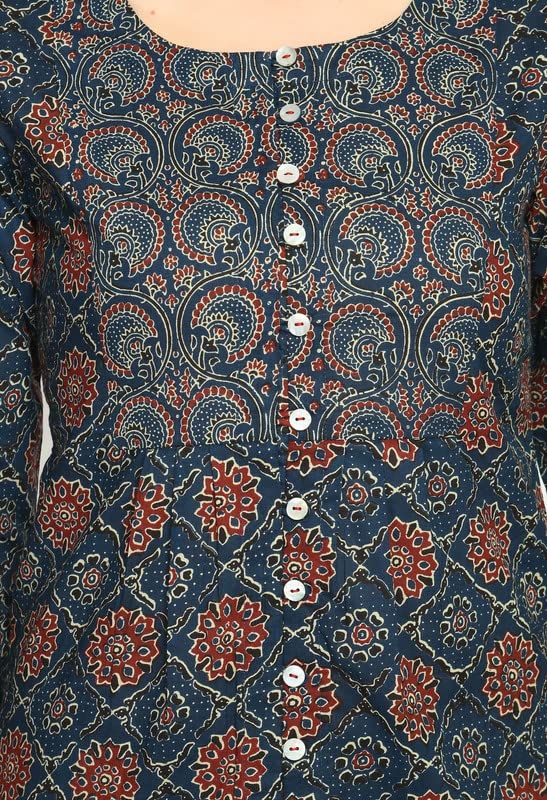 Meesan Women's Beautiful Straight Cotton Short Kurti, Casual Wear Tunic, Office Wear offers donot miss