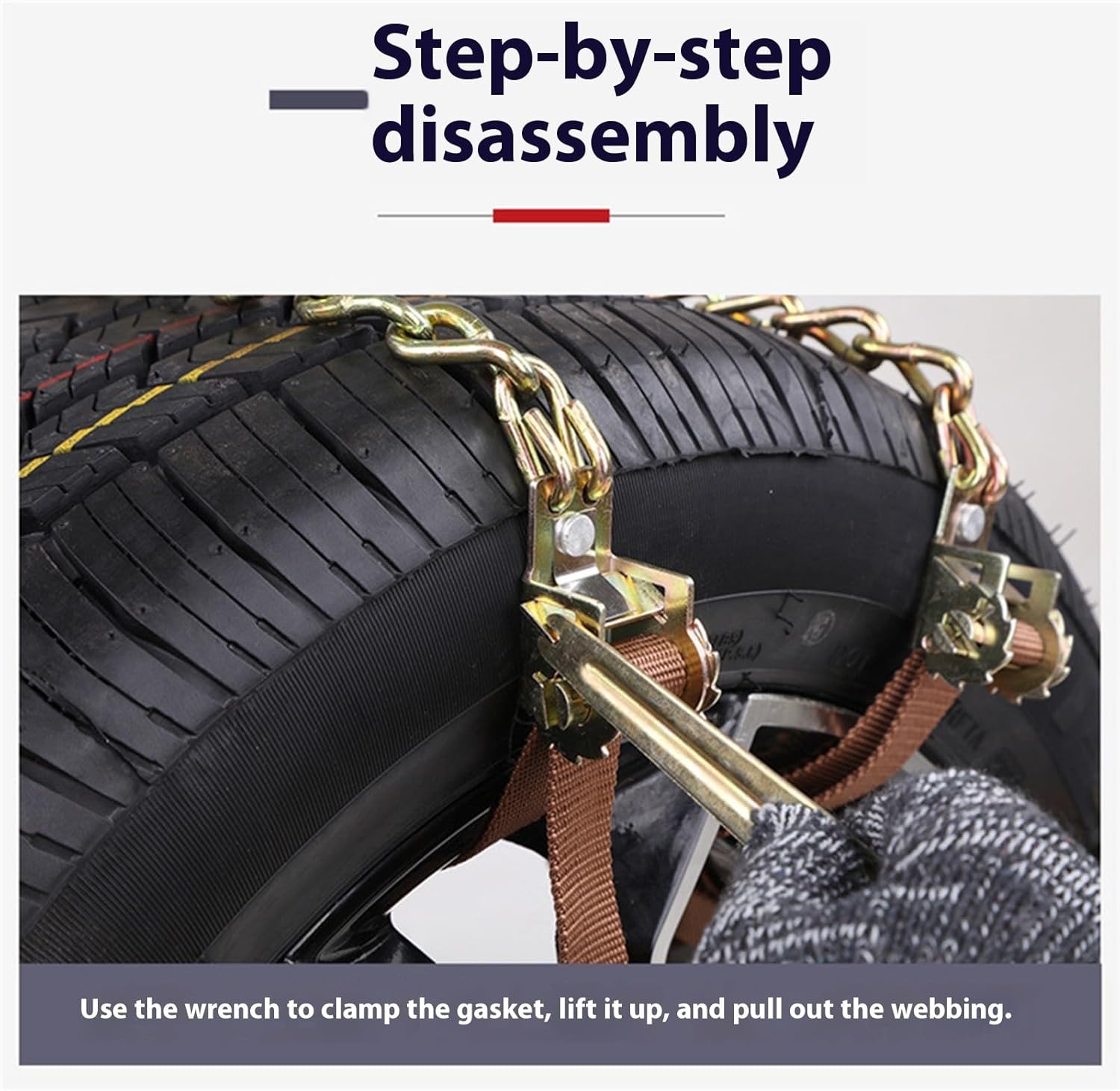 Generic Snow Chains Set of 10, for Tire Widths of 175-285 mm - Universal Reusable Tire Chains for Sedans, Off-Road Vehicles, Vans, and Suvs