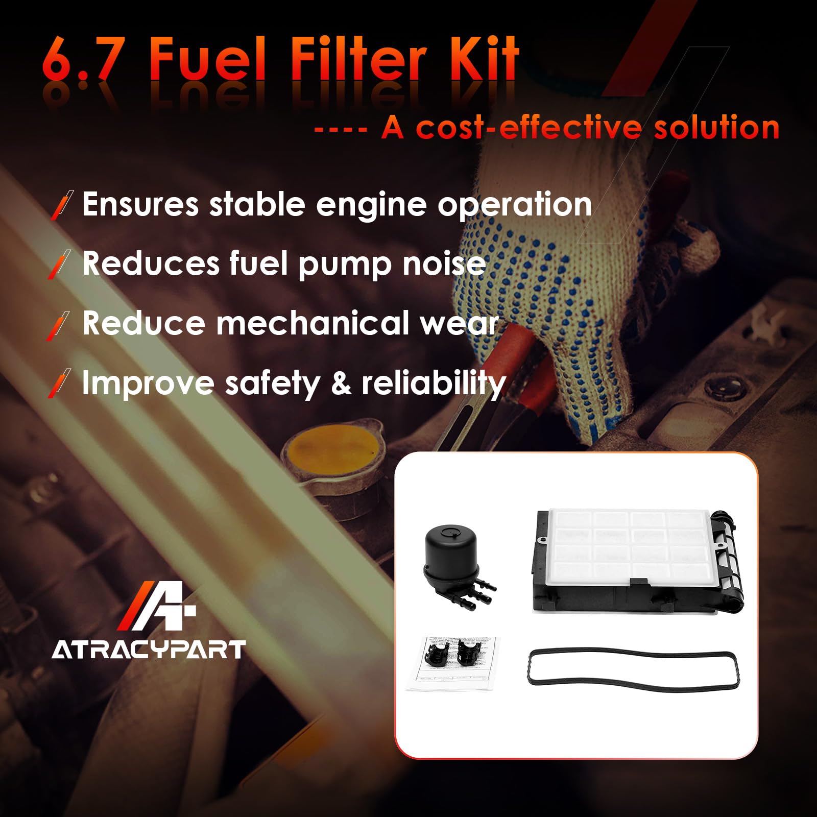 Snapklik.com : 6.7L Diesel Fuel Filter Element 2 Sets, Compatible