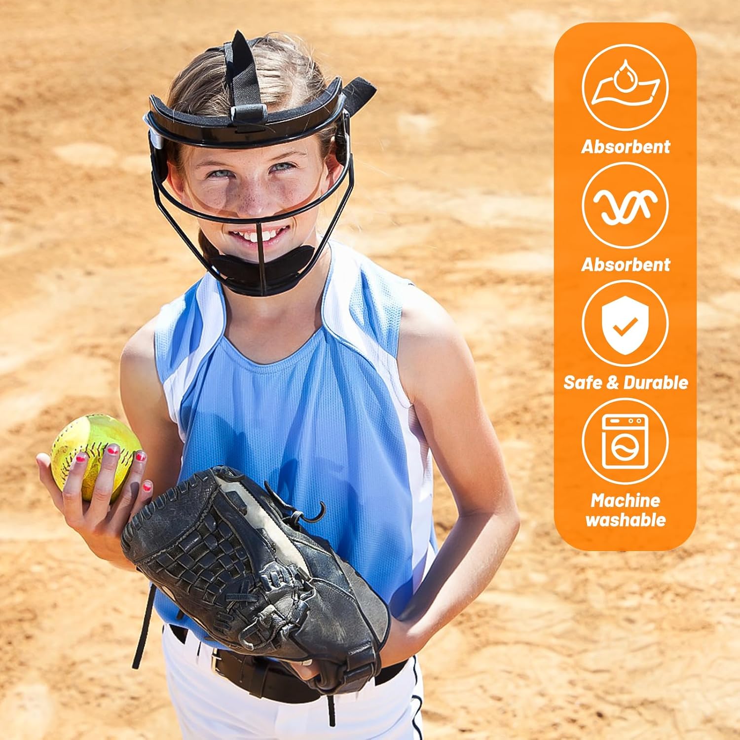UNIFAMILY Softball Fielder's Facemask Chin Cup, Softball Face Mask Chin Pad Replacement, Replacement Face Defense Mask Chin Pad, Catchers Mask Baseball Helmet Padding