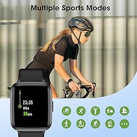Fitness Tracker Watch with Heart Rate Monitor, Large Screen Activity Tracker with Pedometer, Sleep Monitor, Calories & Step Counter, 5ATM Waterproof Smart Watch for Women Men Fitness Watch for Sports