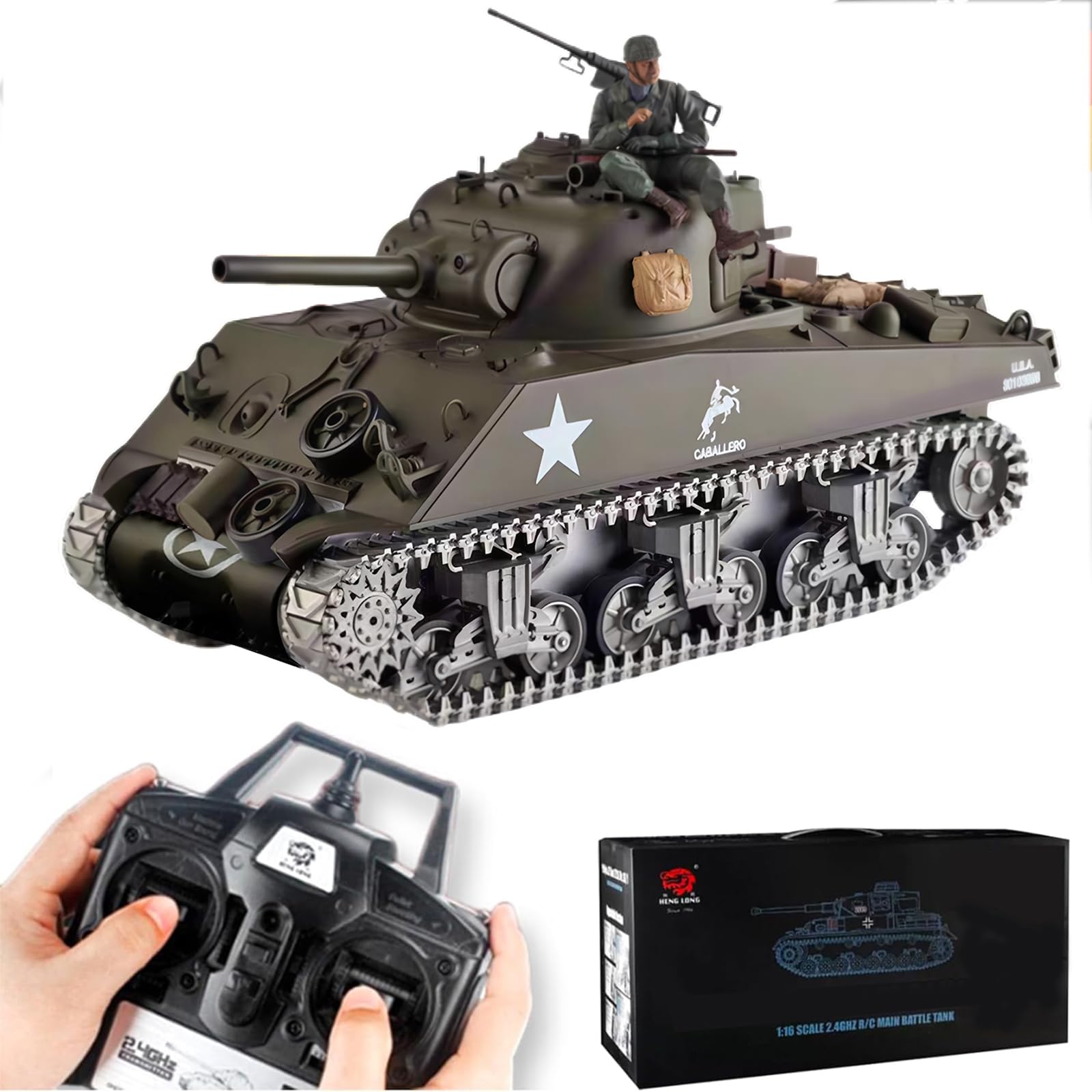 Amazon.com: Ssccgym M4A3 Sherman Remote Control Tank 1/16 Scale