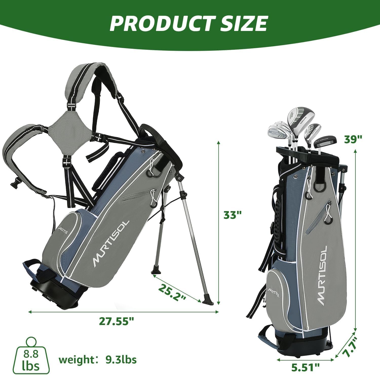 XDriveMax Junior Golf Club Set for Kids Ages 4-12, 5-6 Piece Right Hand Set with Stand Bag