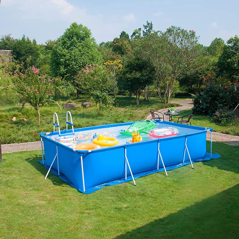 Alfombrilla Rectangular para Piscina Azul, Paño de Piso Plegable para Piscina Protector de Suelo Piscina Adecuado para Piscinas, Hinchables y Piscinas para Niños 295 x 206cm
