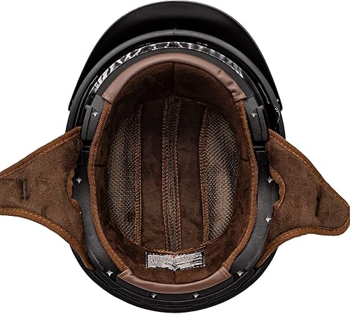 Miniatura 5 de VCAN Cruiser - Casco de motocicleta de media cara con visera abatible, pico extraíble y hebilla de liberación rápida