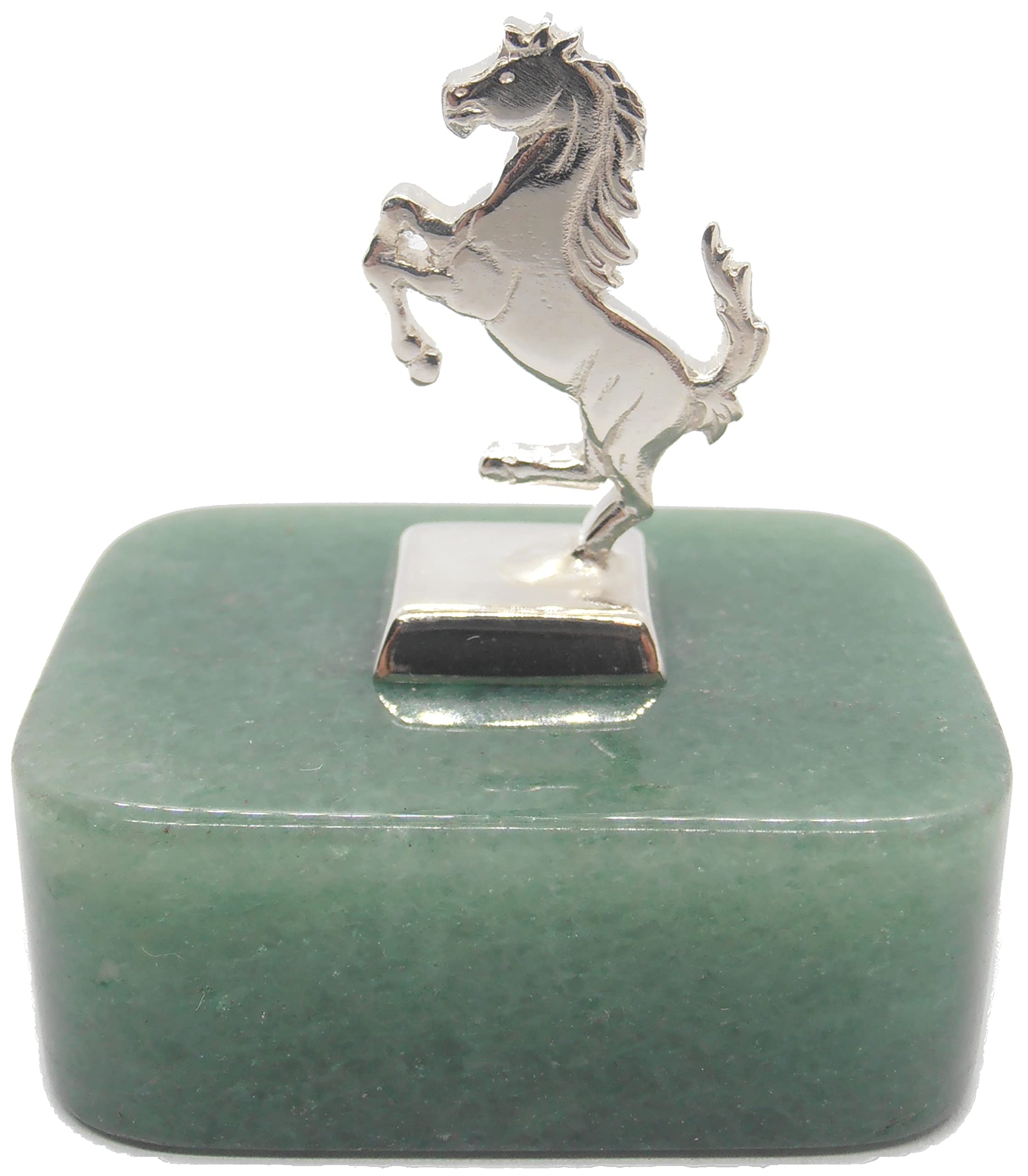 Cheval en Argent 925 et Aventurine Verte : Cadeau d'Exception pour Collectionneur