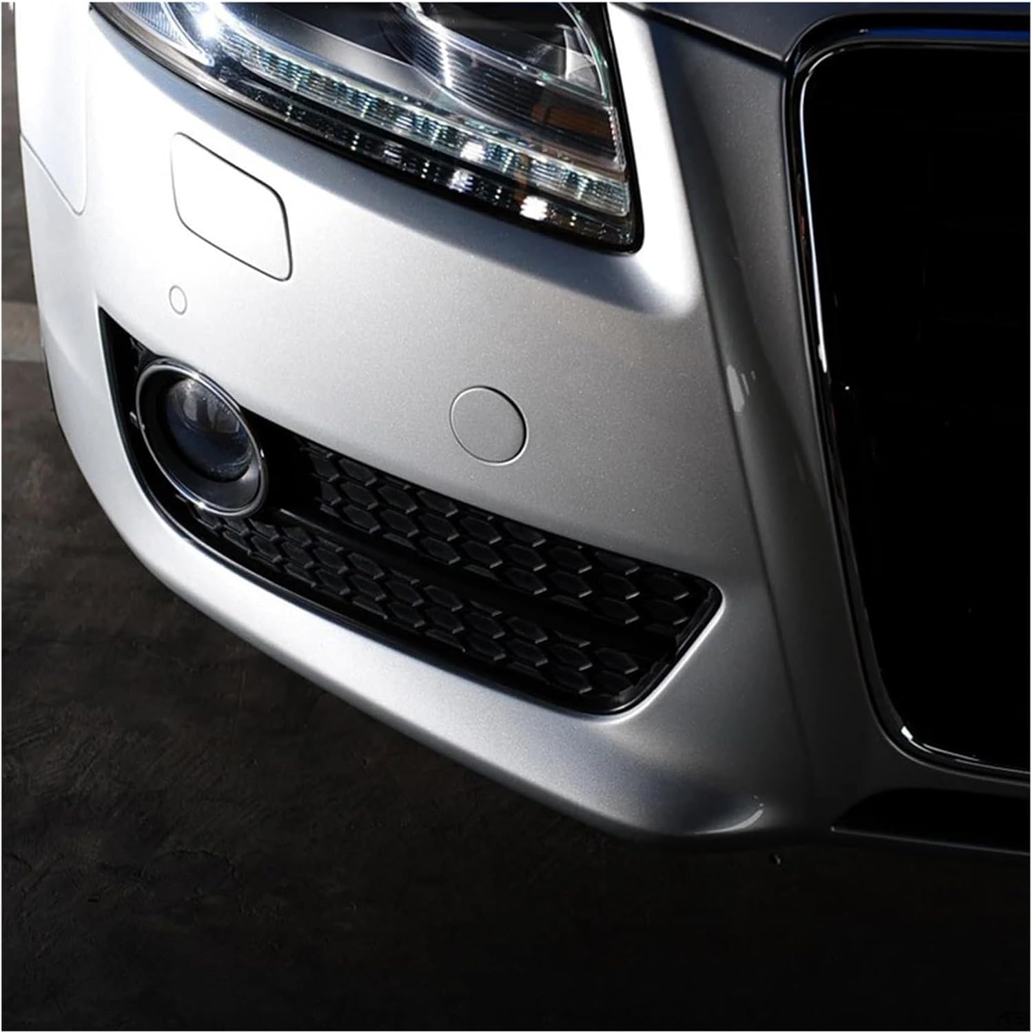 Front Bumper Honeycomb Mesh Grill 8T0807682 8T0807681 Car Front Bumper Grille Fit For Audi A5 Coupe/Sportback 2008 2009 2010 2011 Fog Light Grille