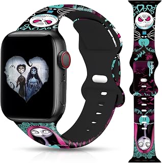 Christmas Halloween Watch Band Compatible with Apple Watch Band 38mm 40mm 41mm 42mm 44mm 45mm 46mm 49mm, Christmas Holiday Replacement Strap Band for iWatch Series Ultra SE 10 9 8 7 6 5 4 3