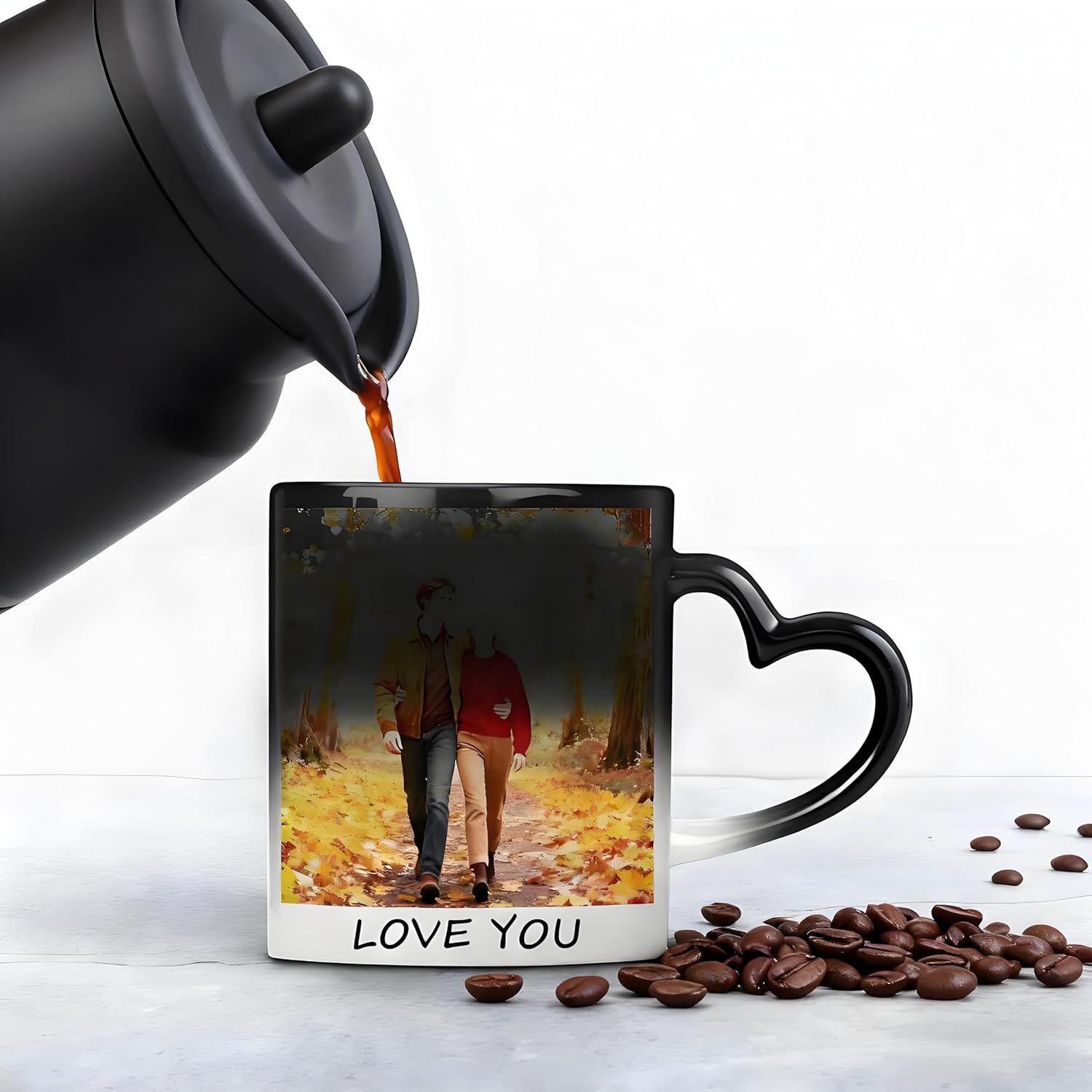 Personalized Coffee Mug – Custom Photo, Text, or Logo, 11 oz Ceramic Magic Mug Tea, Custom Picture Cup with Heat Sensitive Color Changing Cup, Gift Idea for Men & Women, Black | 11oz - Image 4