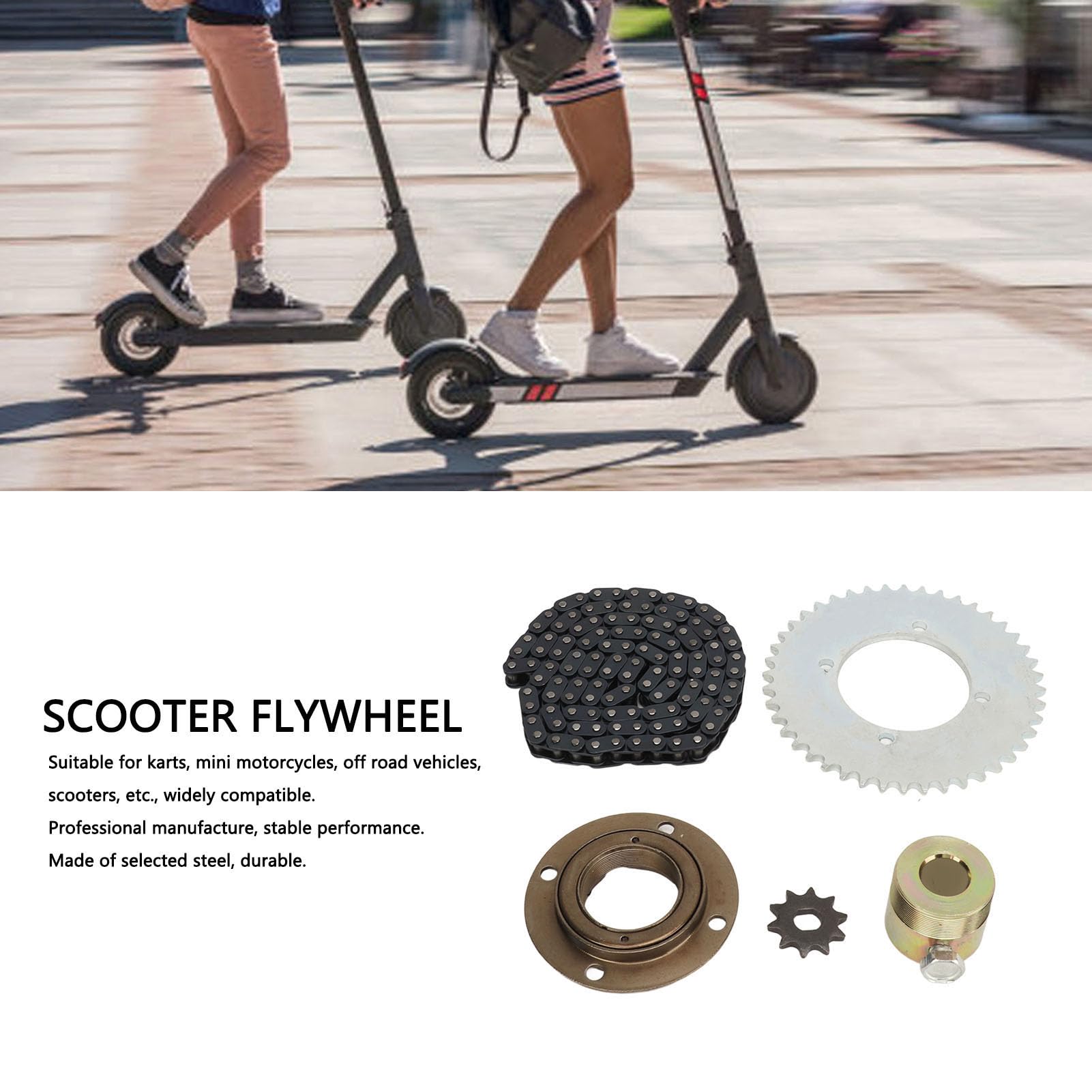 T8F 10T Kettenrad T8F 44T Kettenrad T8F 116 Glieder Kette Schwungrad 16 mm Goldverbinder Stahl T8F Kettenrad Kit für Mini Motorrad Roller Kart ATV