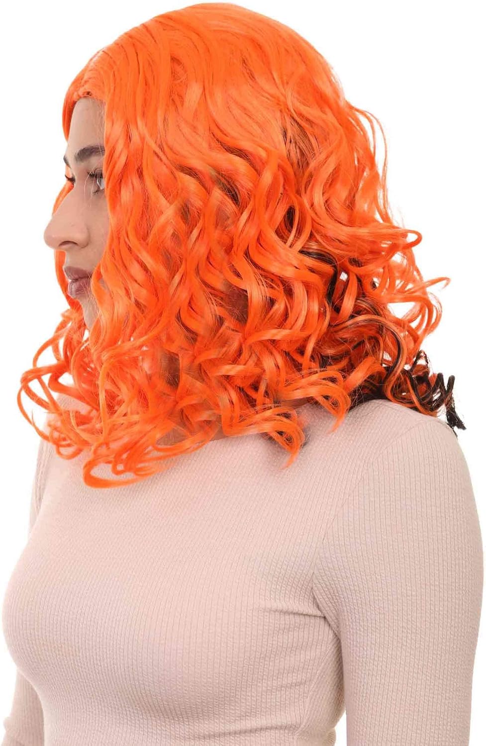 Adult Men's Orange Slim Wig, Perfect for Halloween