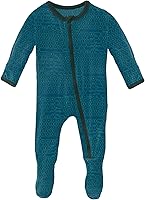 Vista 71 de KicKee Baby & Toddler - Pijama de viscosa ultrasuave de bambú con patas abatibles y puños