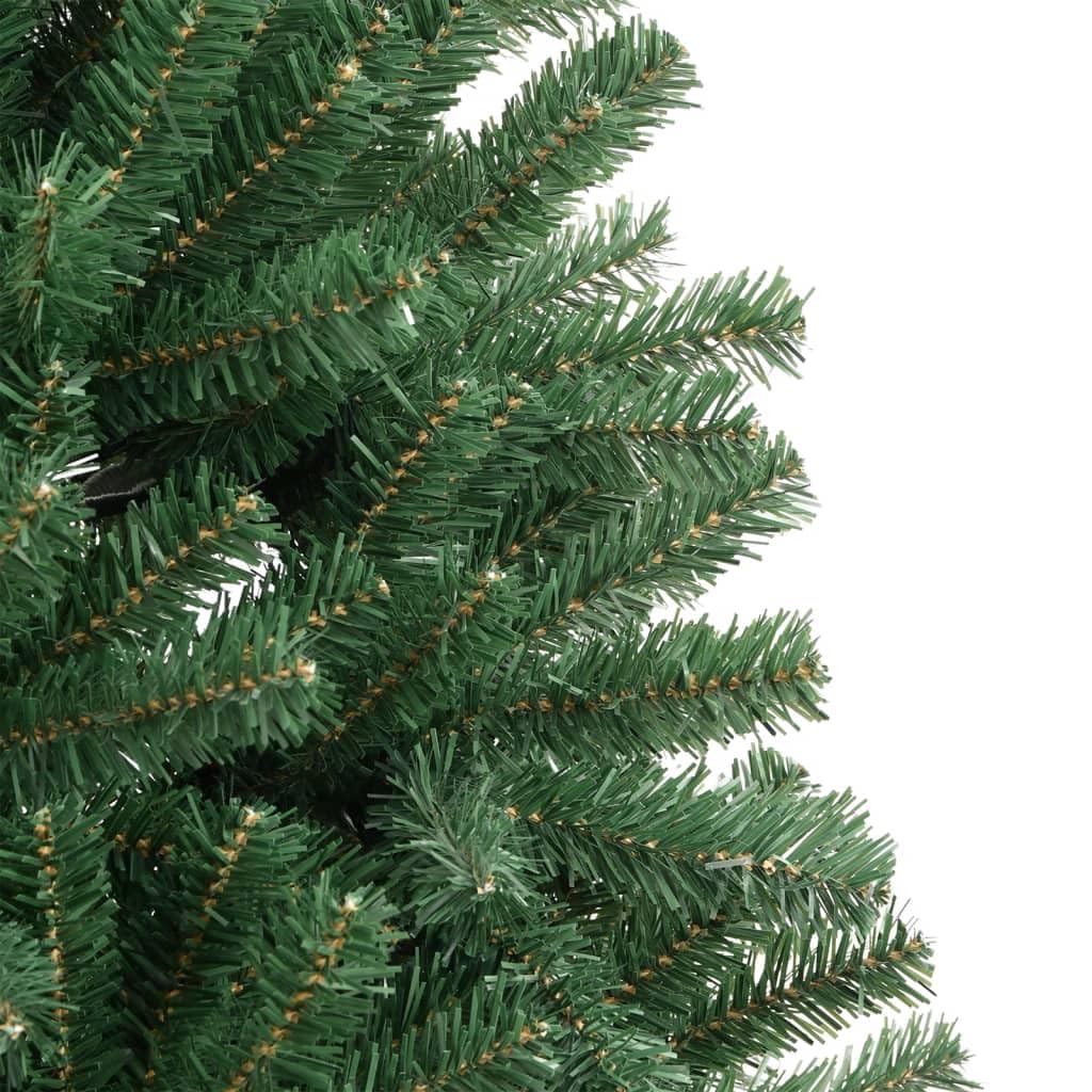Árbol de Navidad artificial plegable verde 180 cm con soporte de metal estable, 1353 puntas de PVC, ideal para salón, balcón, terraza, decoración de Adviento y Navidad festiva
