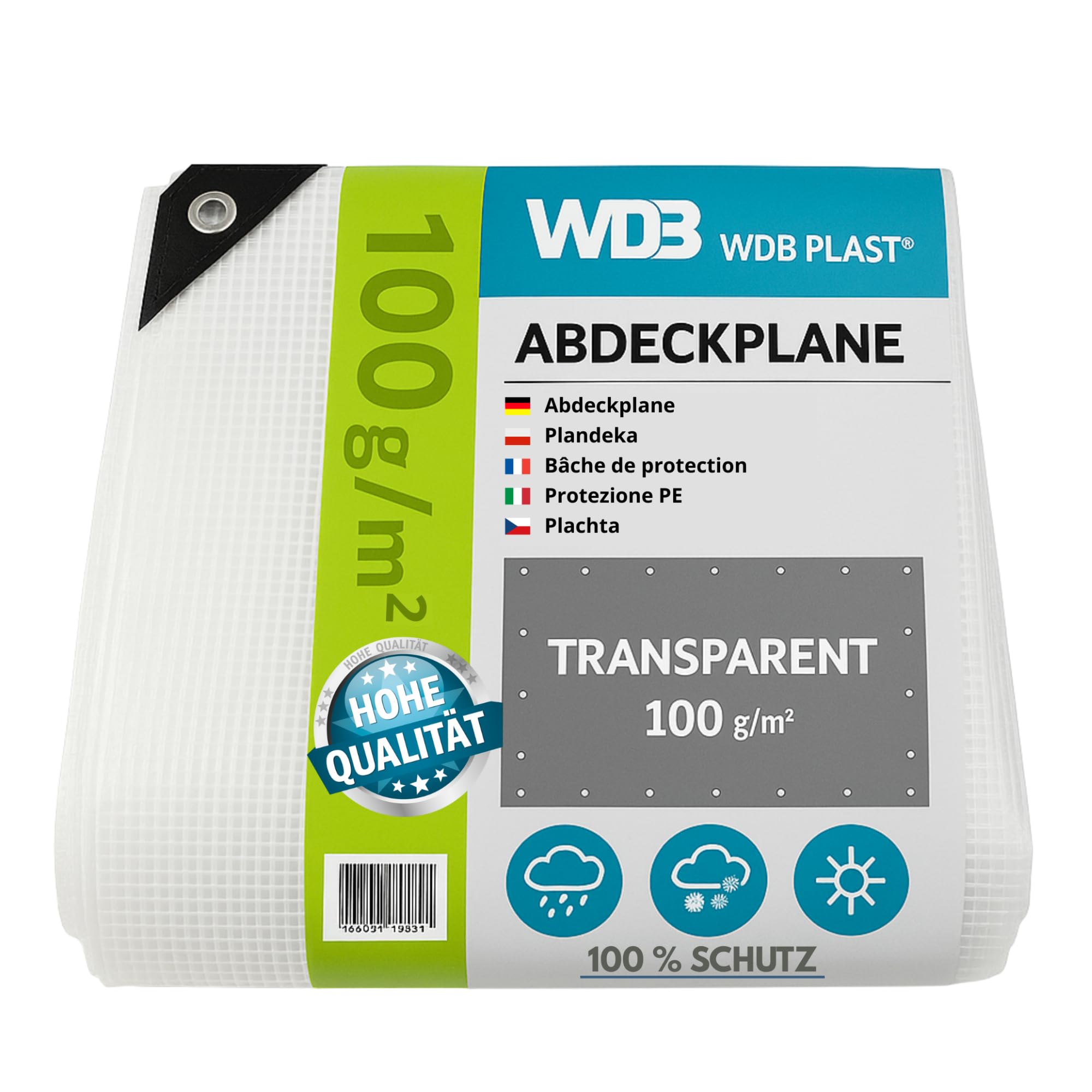Plandeka Gramatura 100g Transparent (3m x 4m)