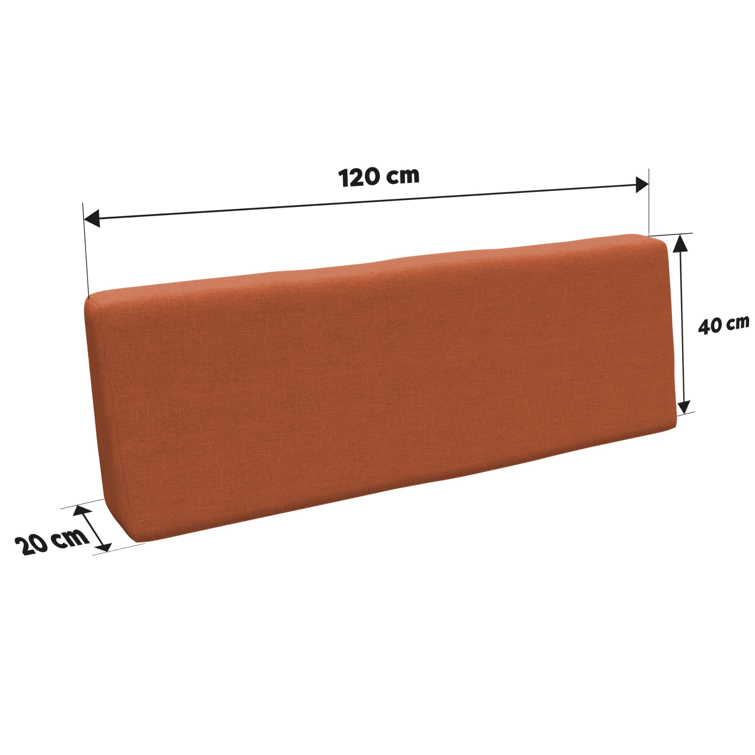 POKAR Euro Pallet Seating Set of 2: 1x seat cushion 120x80cm + 1x back cushion 120x40cm, cold foam, removable covers, Home Garden Furniture DIY, indoor outdoor pillow, without pallets, Beige — view 180