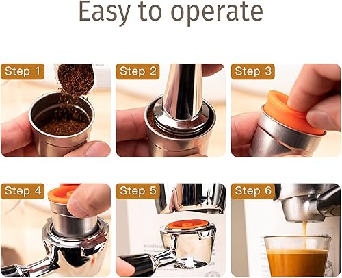Miniatura 7 de Fdit Cápsulas de café recargables de acero inoxidable Taza de café reutilizable Taza de café de metal para filtro de café Cápsula apta para Illy