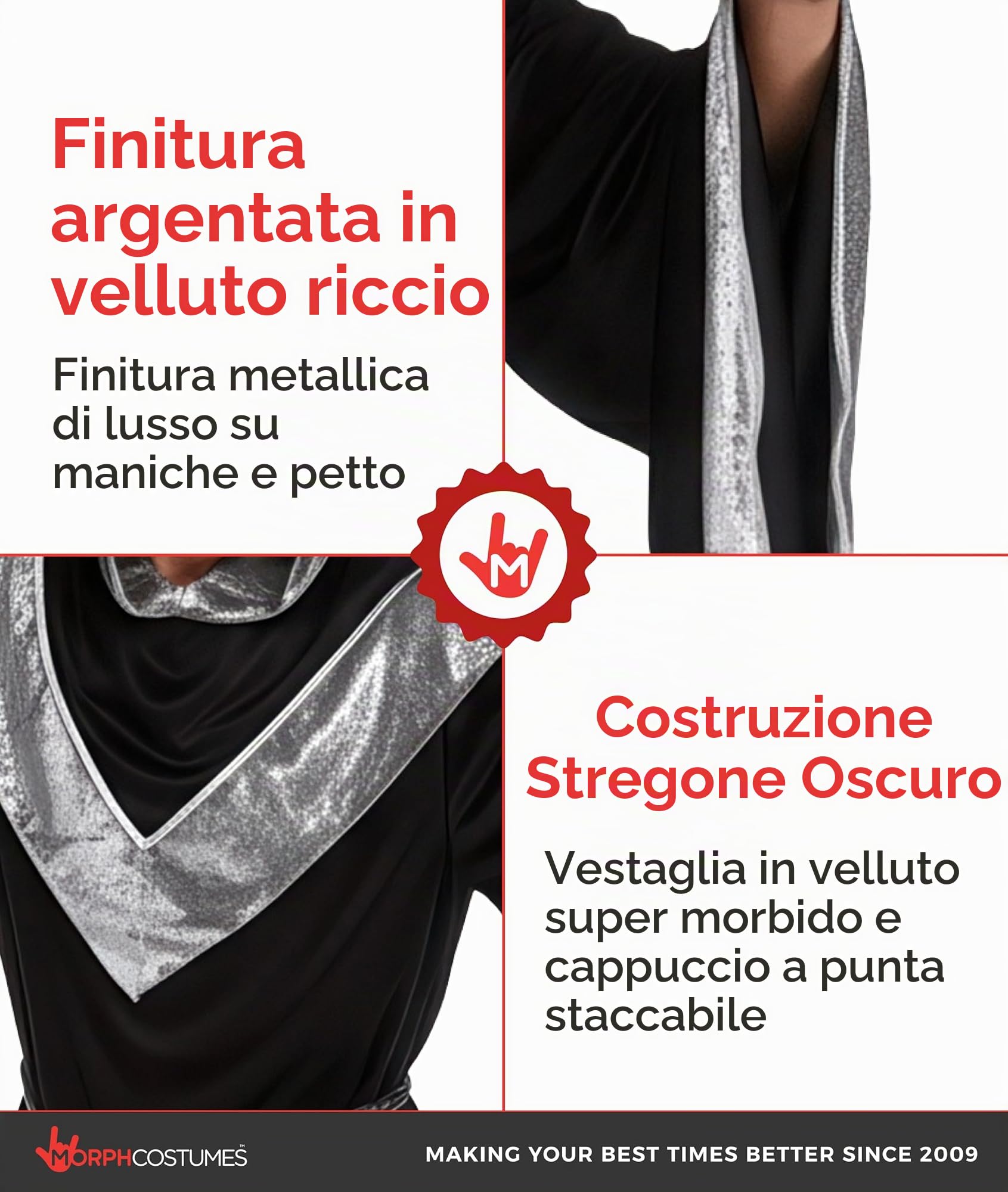 Morph Costumes Costume Stregone Uomo, Vestito Stregone Uomo, Costume Da Mago Per Adulto, Costume Mago Uomo, Vestito Da Mago Adulto