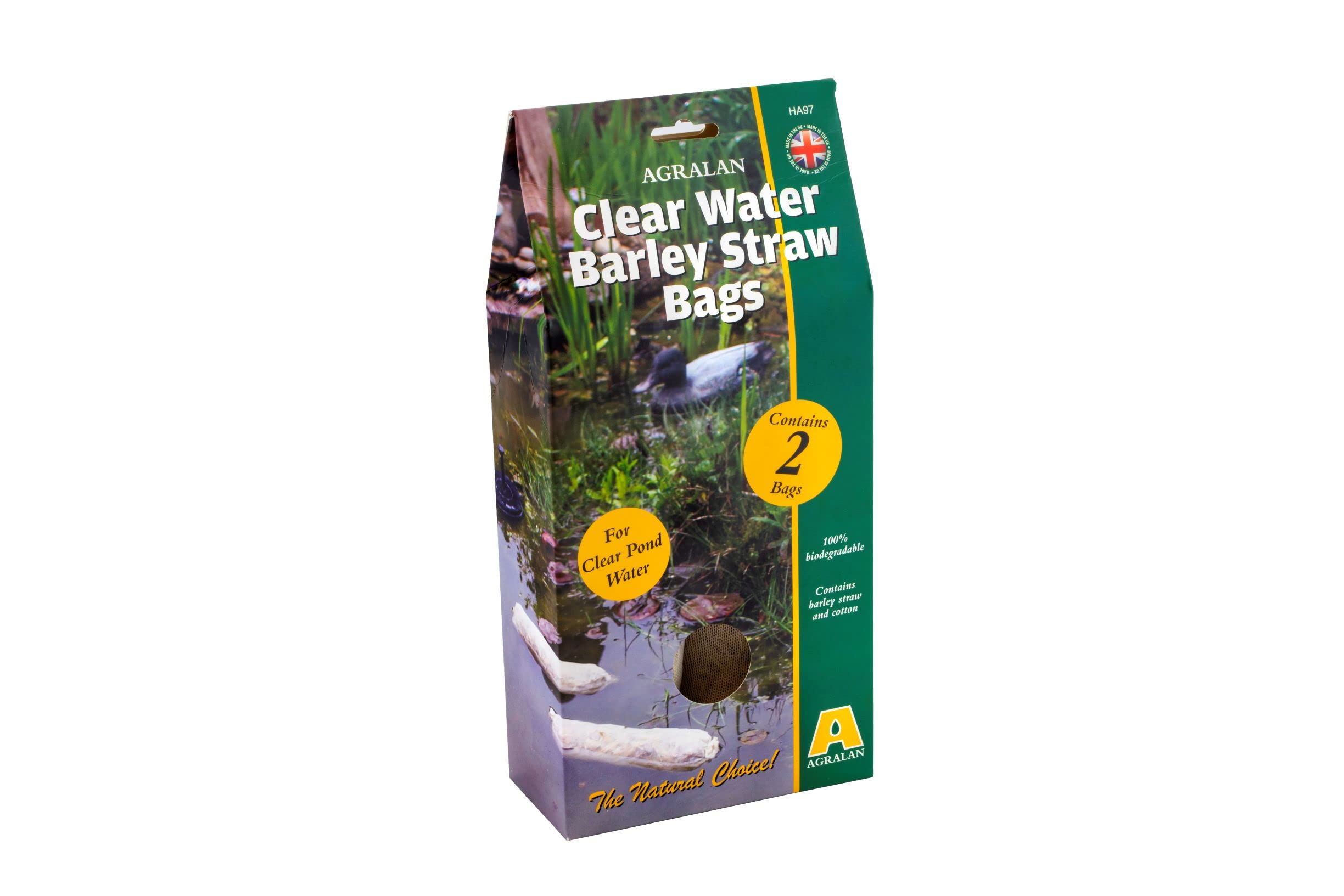 Agralan Barley Straw Bags | Clear Pond Water Treatment | Anti Green Algae & Blanketweed | Safe for Fish & Wildlife | 4 Bags |