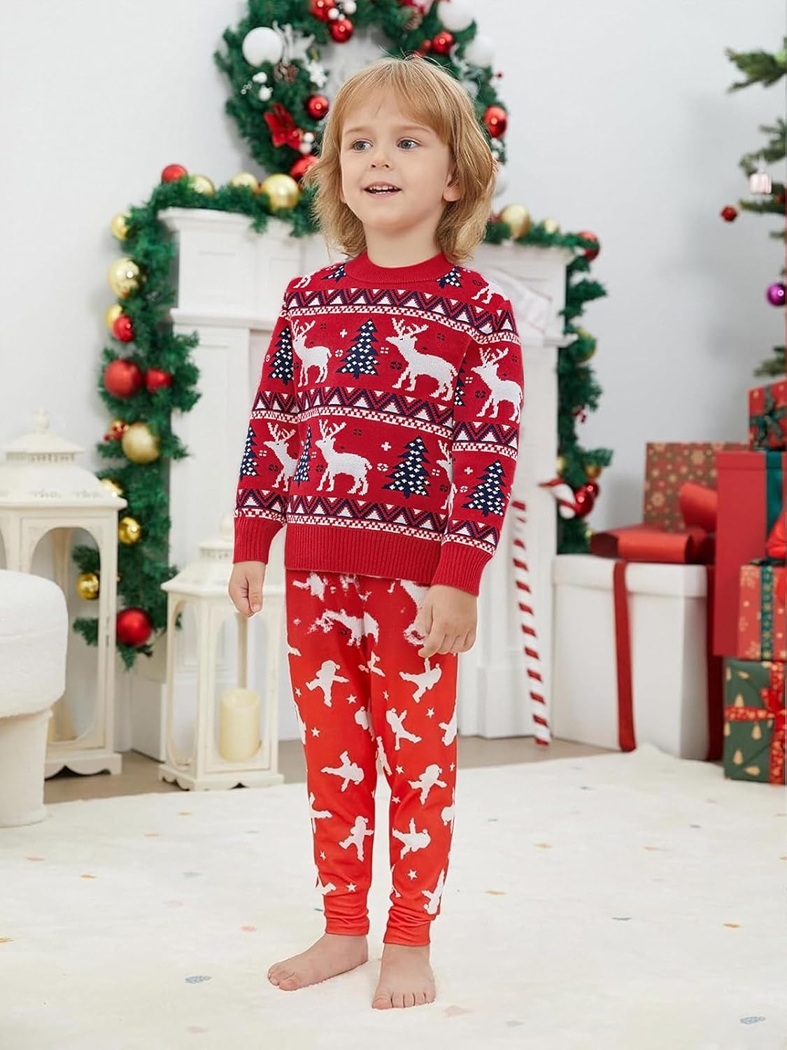 Kids Ugly Christmas Sweater Boy Girl Funny Xmas Outfits Toddler Reindeer Knit Clothes Holiday Pullover Tops 2-6 Years - Image 2