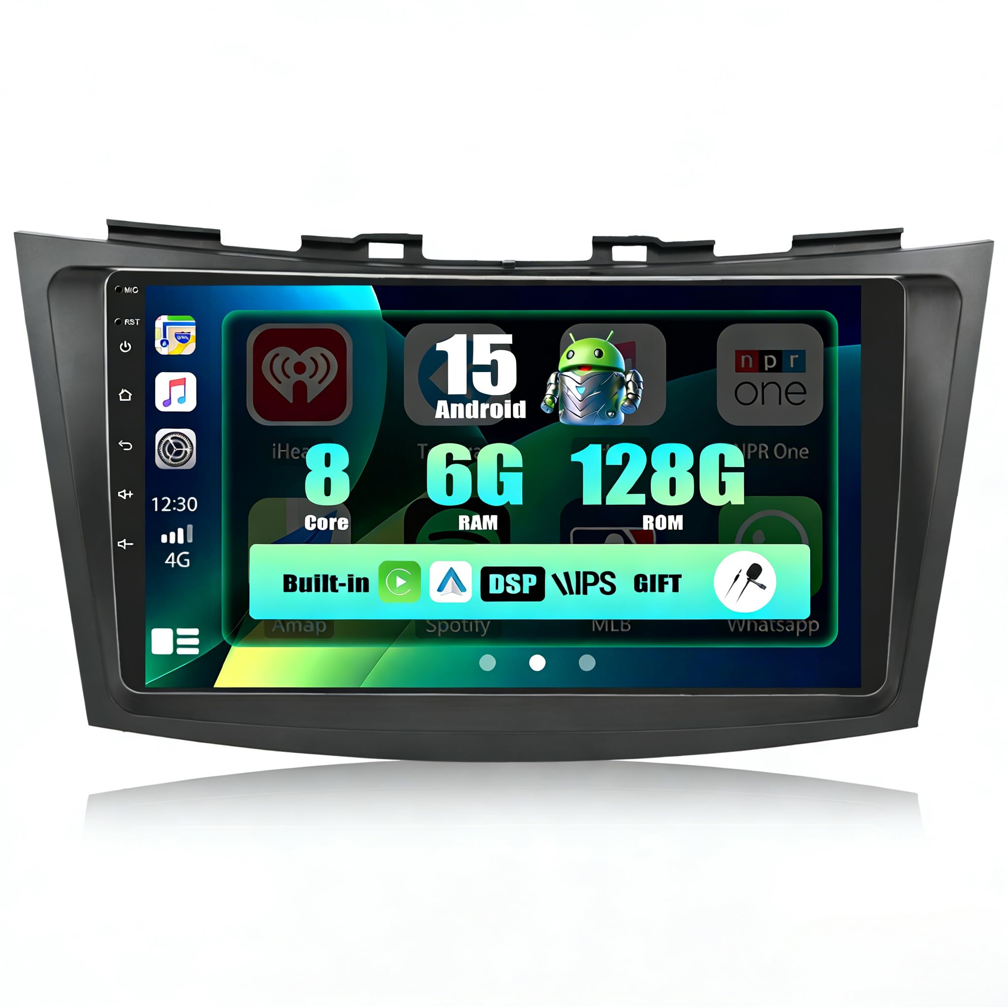 SIXWIN 8 Core 6+128GB Android 15 Autoradio per Suzuki Swift 2011-2017 Suzuki Ertiga 2012-2017 con CarPlay/Android/DSP, 9" HD Schermo Navigatore GPS WiFi BT USB FM RDS Radio Mirror Link+32 band EQ