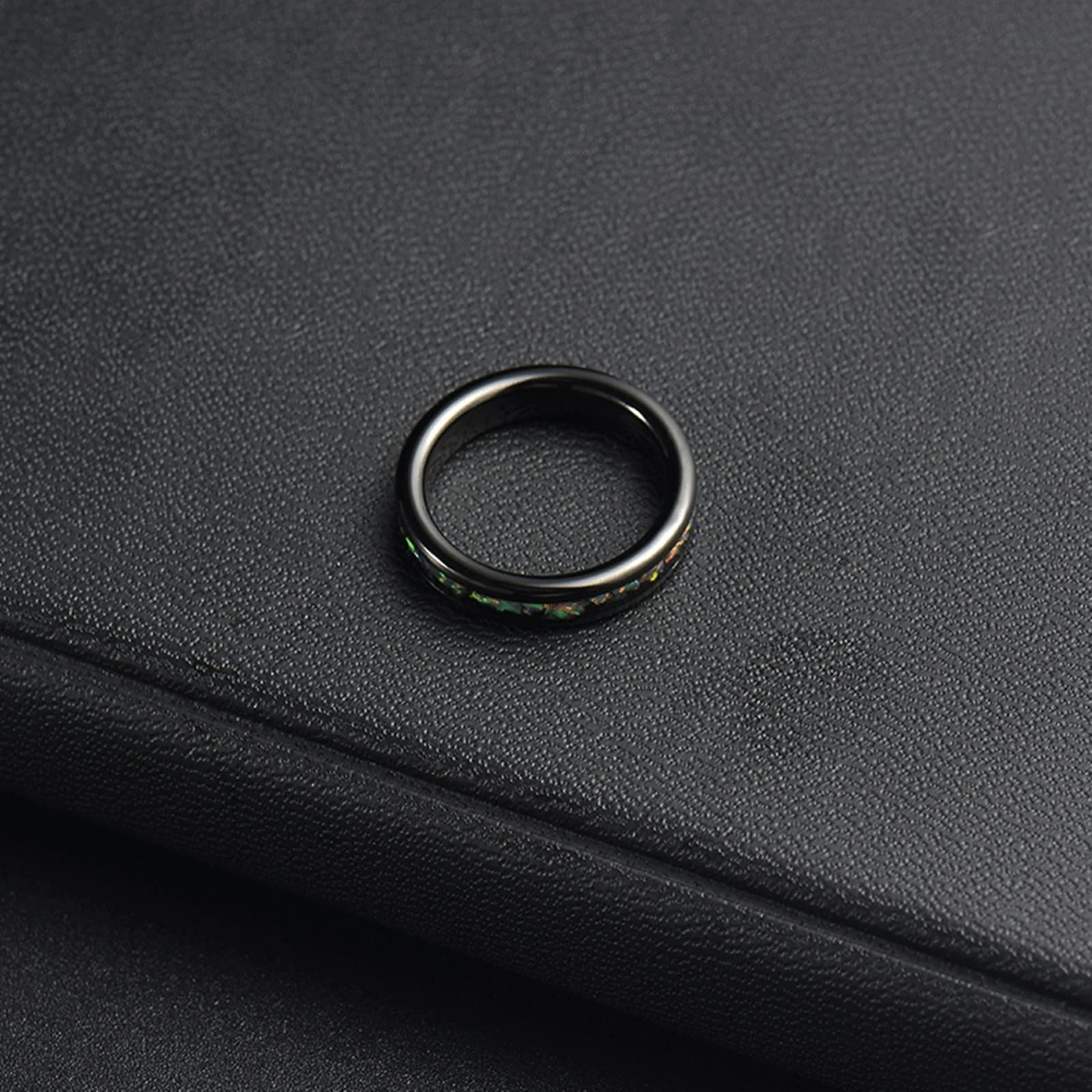 Epinki Wolfram Kette Paare Liebe mit Gravur EIN Leben lang an deiner Seite, Ringe Anhänger Bunt Muschel Ketten Paare 2 Stück, Schwarz für Damen & Herren, Breite 4MM