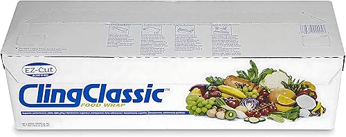Miniatura 10 de Cling - Rollo de película elástica de plástico clásico de 12 pulgadas x 2000 pies, cortador de cuchillas transparente ZipSafe, dispensador fácil de