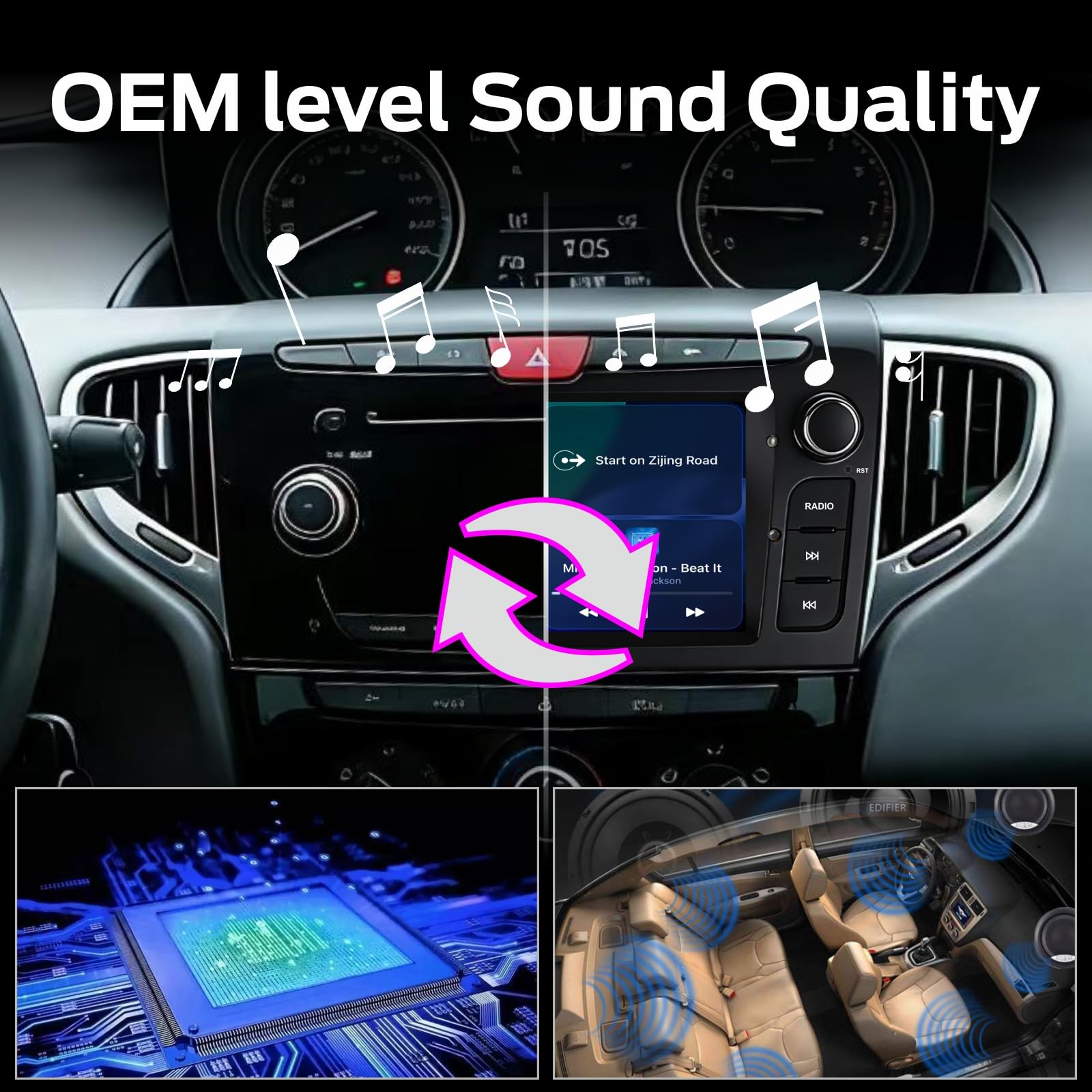 Autoradio Linux per Lancia Ypsilon 2011-2020 con CarPlay Wireless e Android Auto, avvio in 2 secondi, comandi fisici tramite manopola, audio di livello OEM, installazione Plug & Play