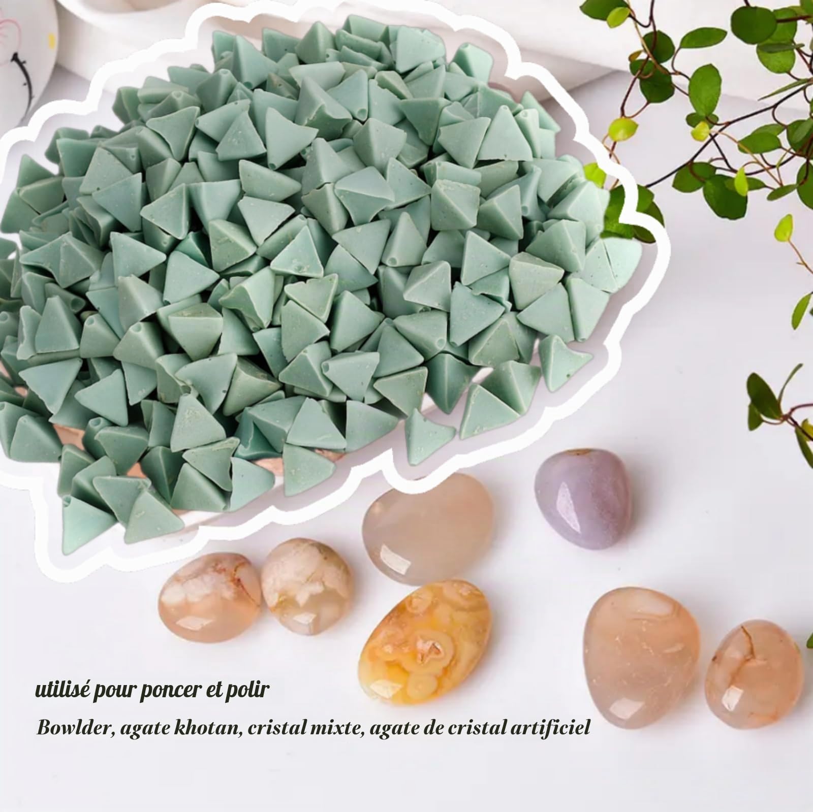 Médias de culbutage, outil abrasif de polissage, bijoux de jade pour le polissage de machine de vibration de culbuteur