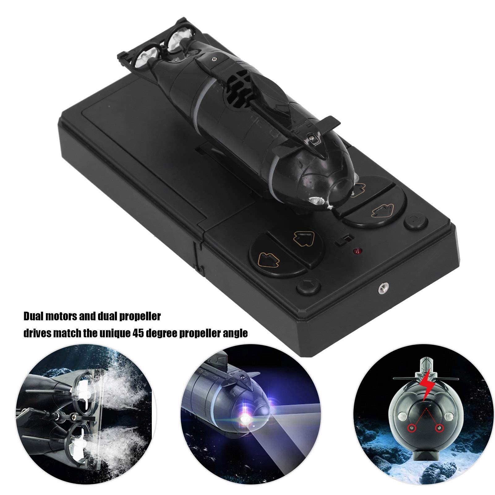 Submarino RC, Control Remoto Inalámbrico 2.4G con 6 Canales, Submarino De Plástico, Ideal para Niños, Adolescentes, Juego en la Piscina, Bañera o Playa