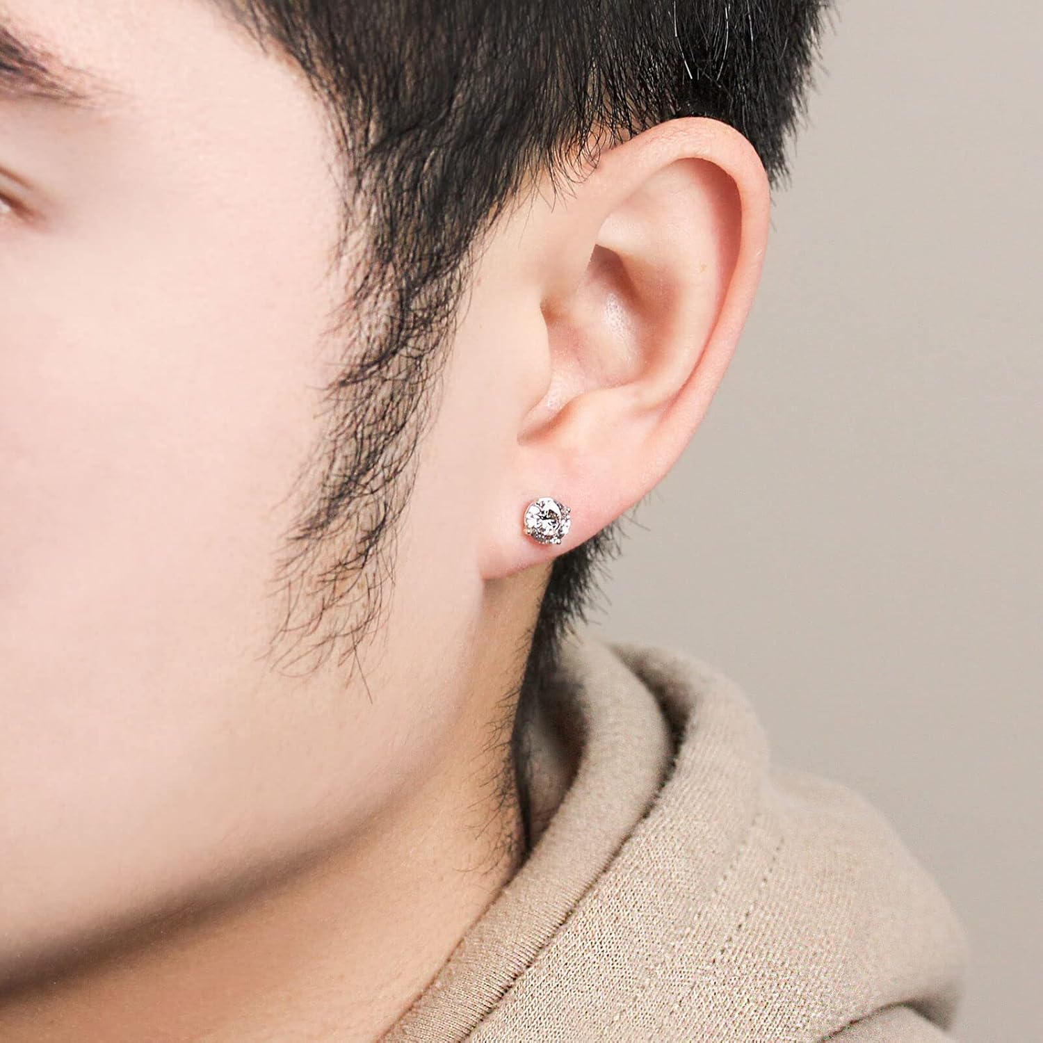 925 Sterling Silver 4 Prong Cubic Zirconia Stud Earrings for Women, Hypoallergenic, Sizes 2mm-6mm - Image 2