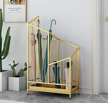 Umbrella Holder Umbrella Rack Double Grid Umbrella Rack,Multi-Purpose Metal Umbrella Holder with Removeable Drip Tray, for Hall Hallway Hotel Umbrella Bucket