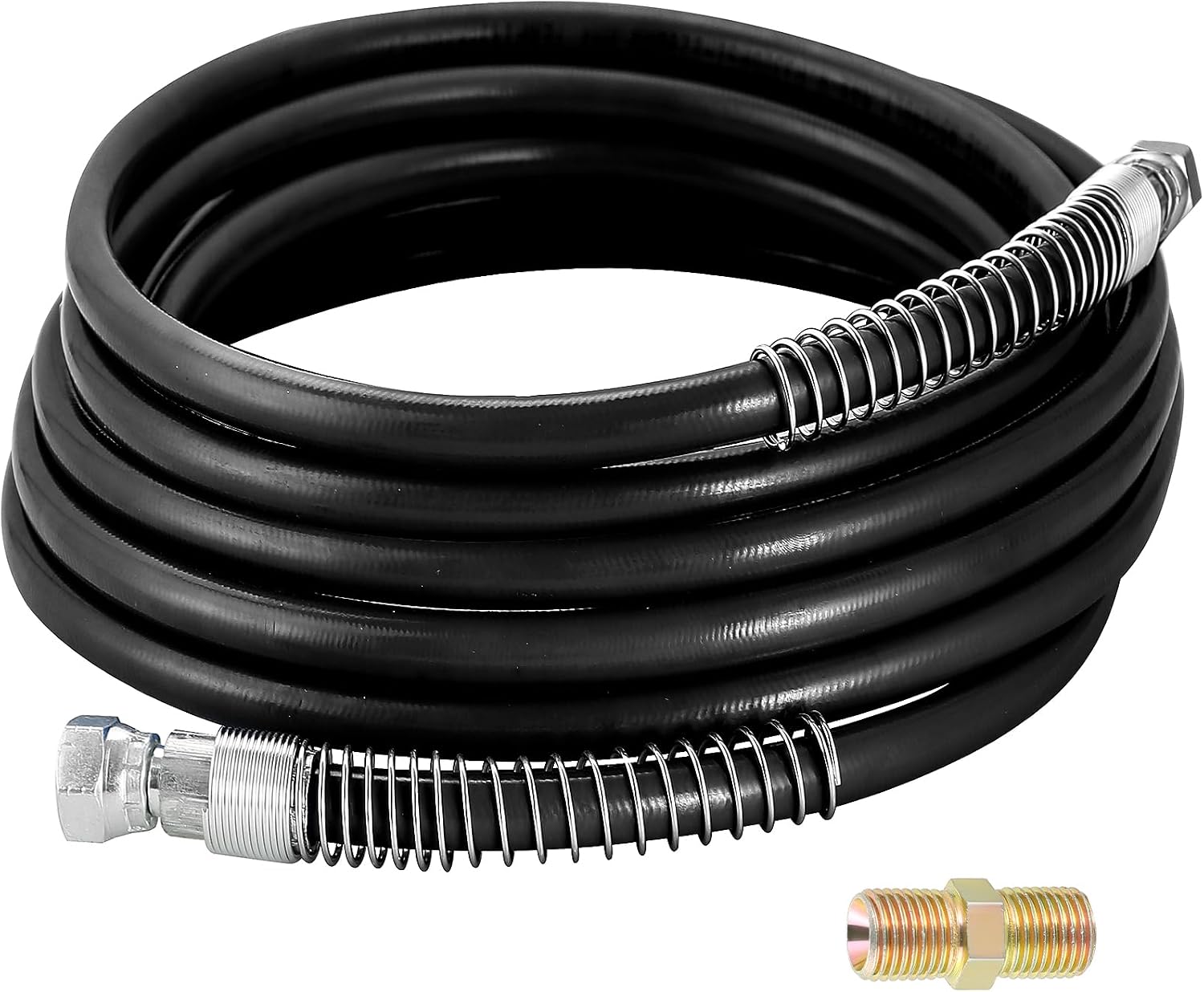25Ft Airless Paint Spray Hose, 1/4 in High Pressure Universal Airless Paint Sprayer Hose Flexible Fiber Tube 3300 PSI Flexible Fiber Tube (Black, 25Ft / 7.5 m)