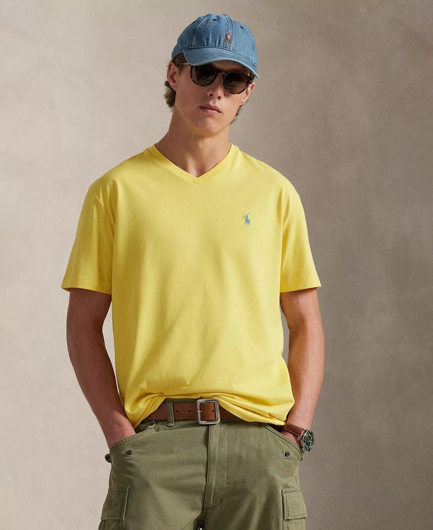 Ralph Lauren Polo Maglione da Uomo in Cotone Lavorato a Maglia