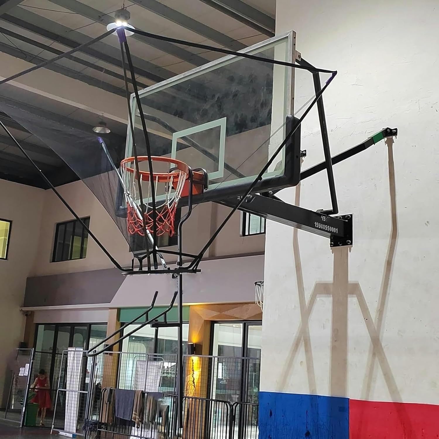 Portable Basketball Return System, 180° Rotating Shot Returner, Hanging Basketball Rebounder with Storage Bag for Indoor/Outdoor Use