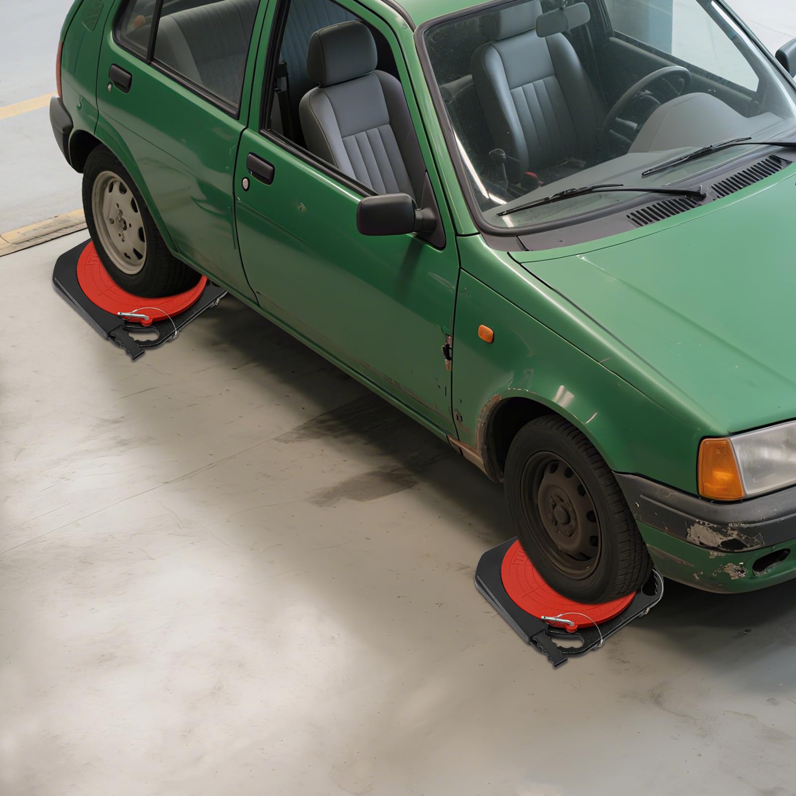 Lot de 2 plateaux rotatifs d'alignement des roues pouvant pivoter à 360 °, chaque capacité de 3 t - Plaques rotatives antidérapantes avec blocs de transition et tampons de pression pour outils